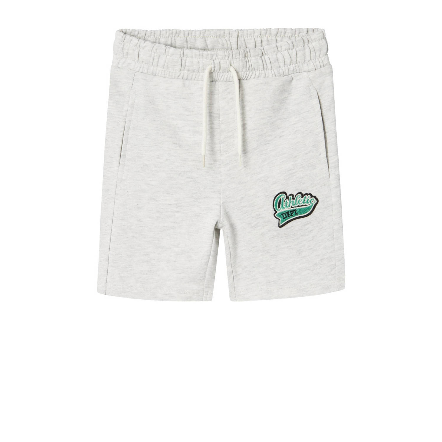 Name it KIDS sweatshort NKMDALOVAN met printopdruk lichtgrijs Korte broek 122