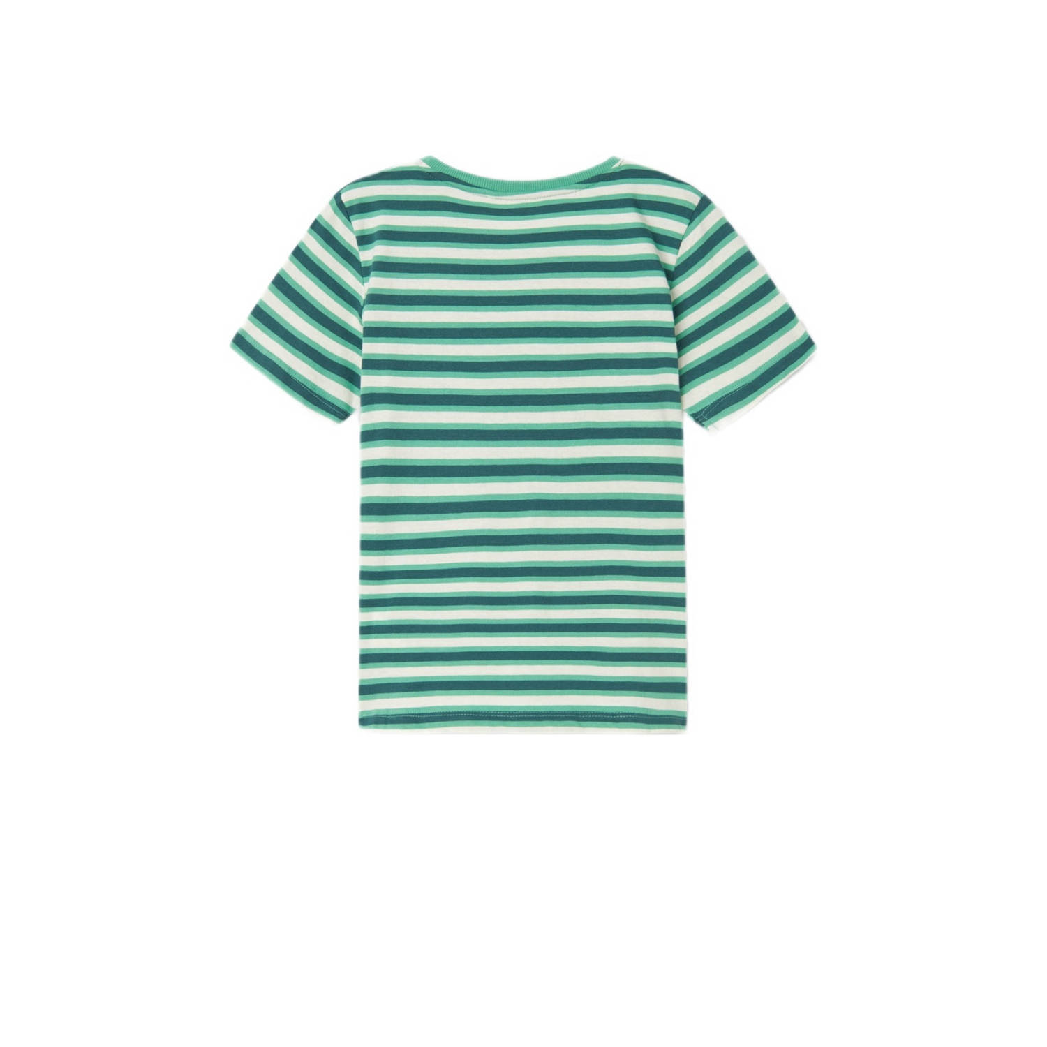 NAME IT KIDS gestreept T-shirt NKMDALOVAN mintgroen groen ecru
