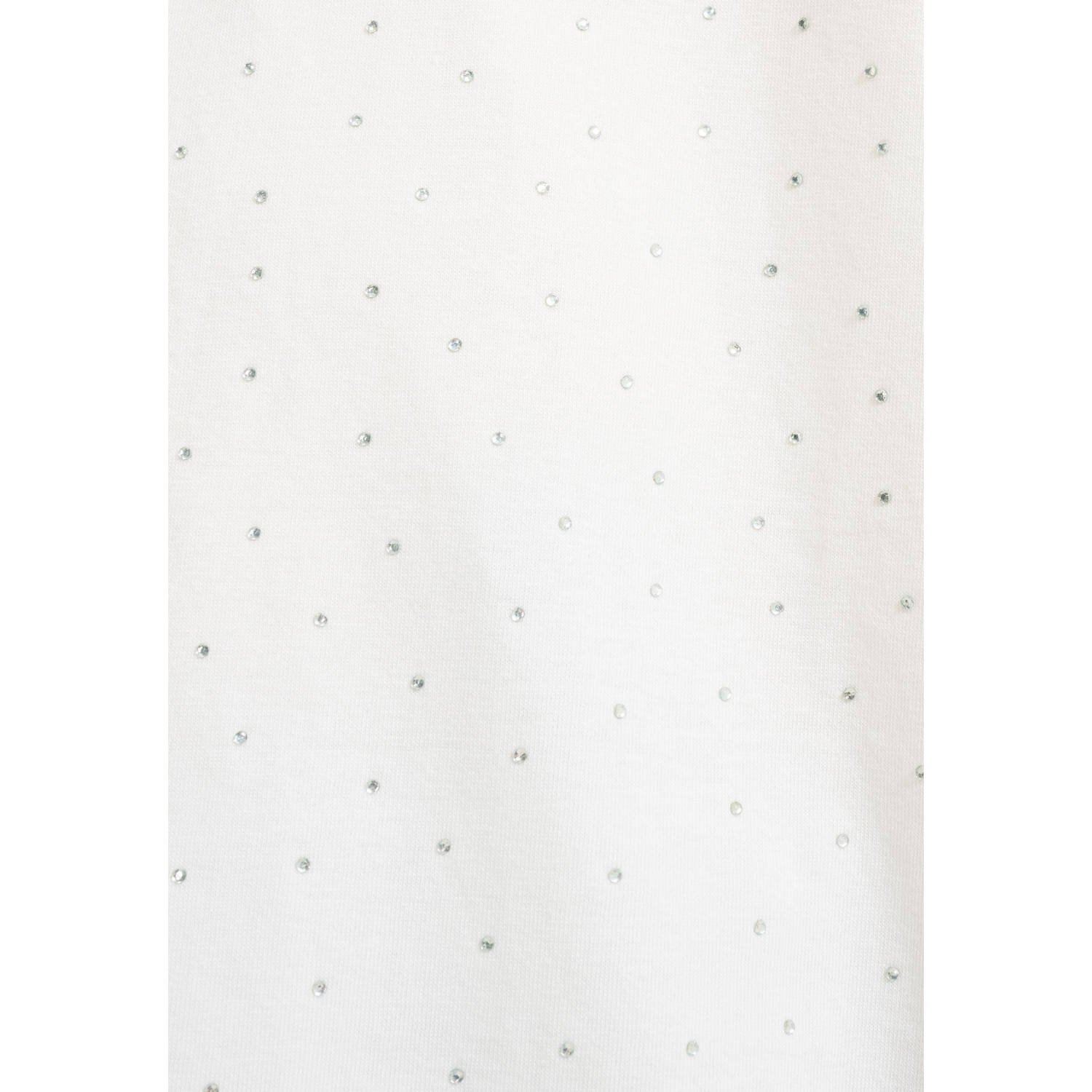 Shoeby T-shirt met all over print en strass steentjes wit
