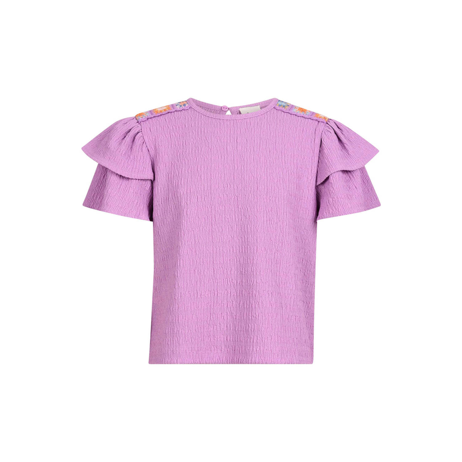 Shoeby T-shirt paars Meisjes Polyester Ronde hals Effen 134 140