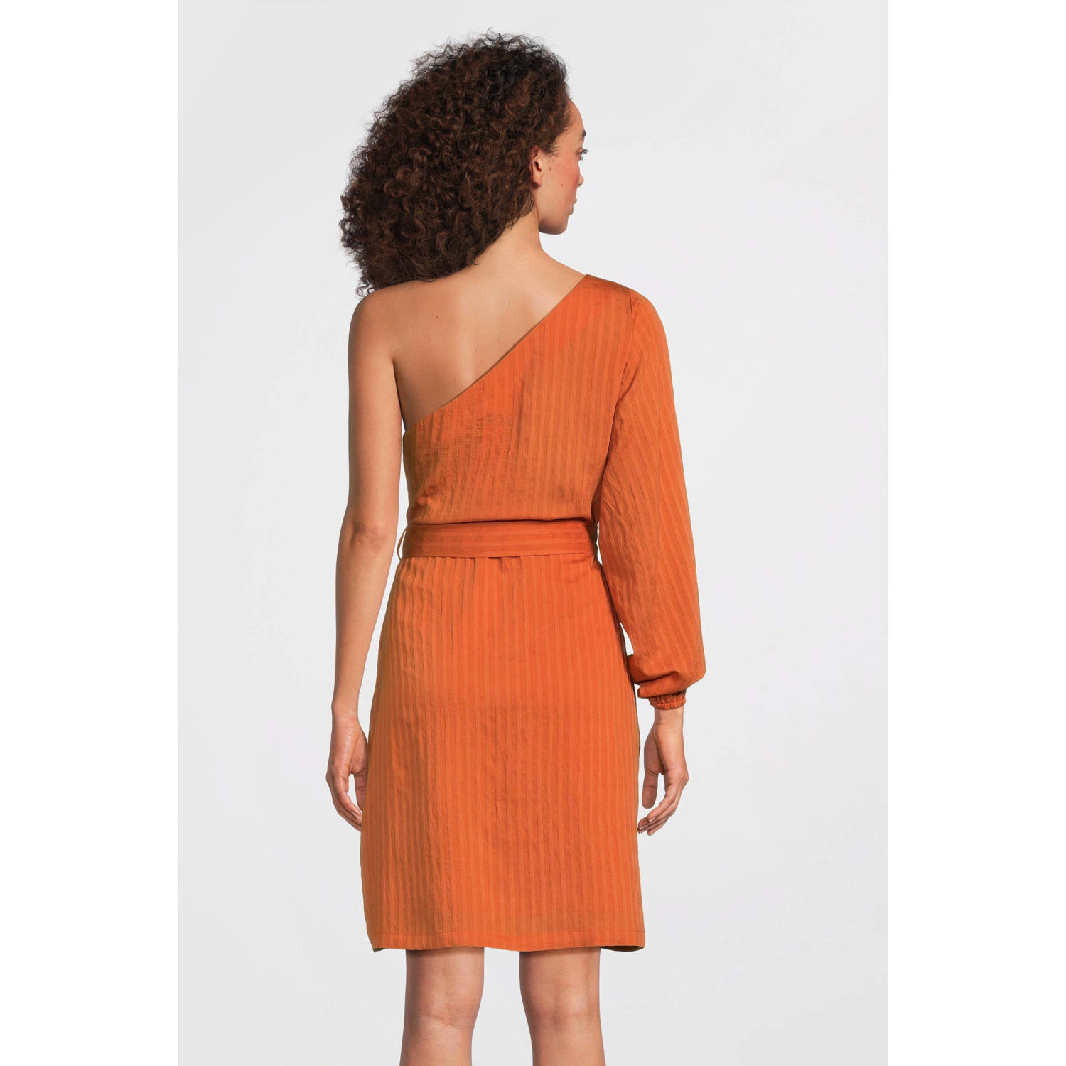 Another-Label gestreepte jurk oranje