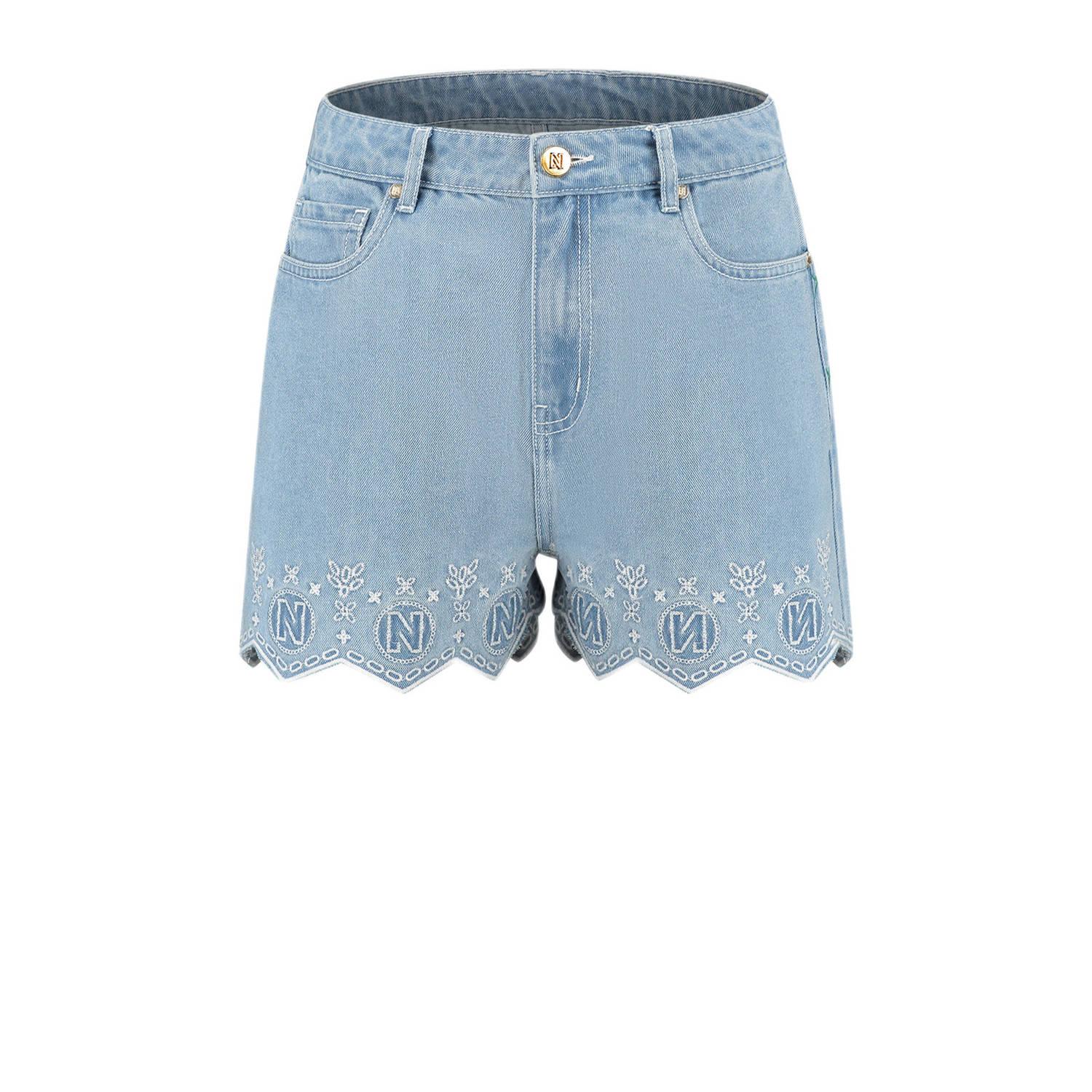 NIKKIE high waist straight fit denim short Cali light blue denim