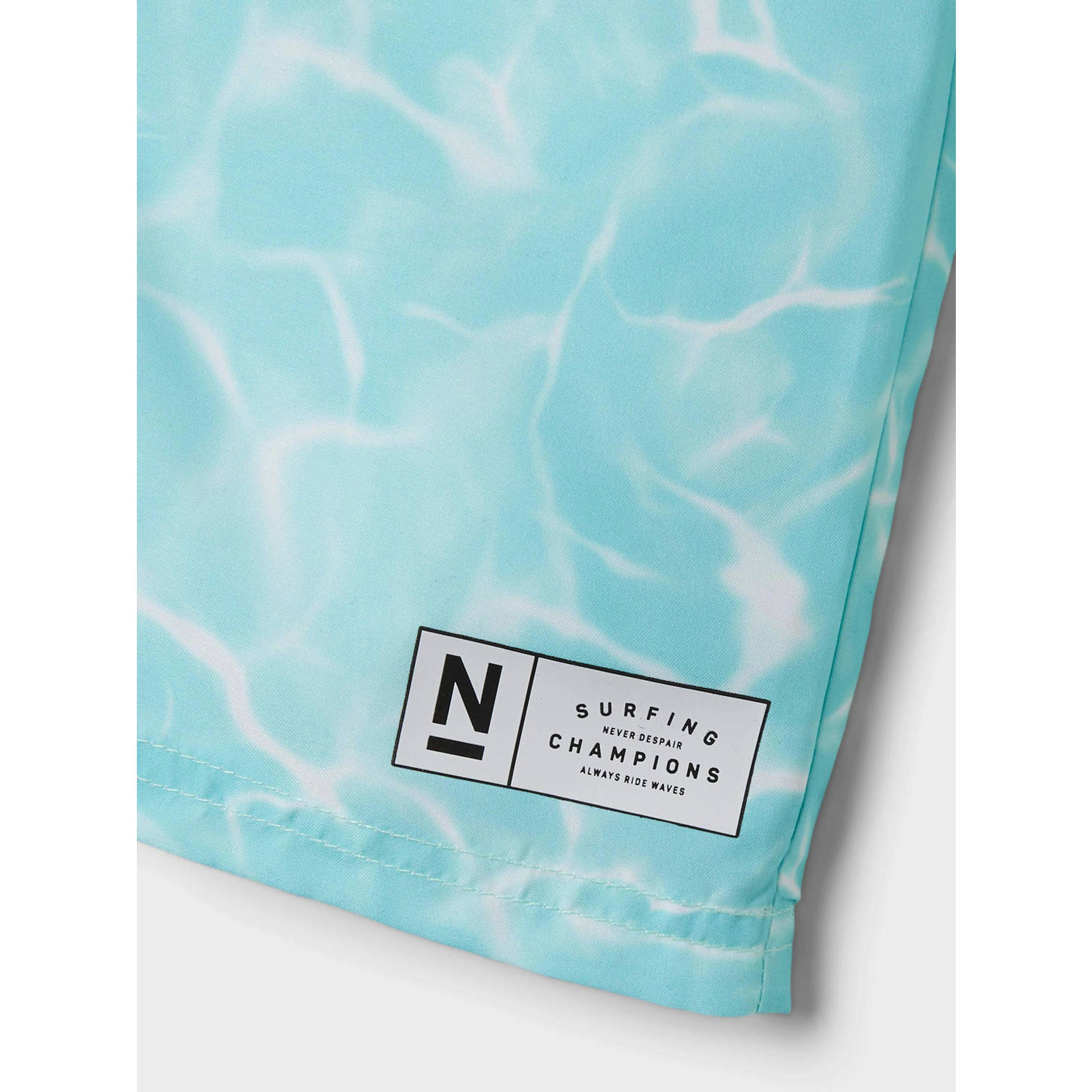 NAME IT KIDS zwemshort NKMZAGLO met all over print aquablauw groen