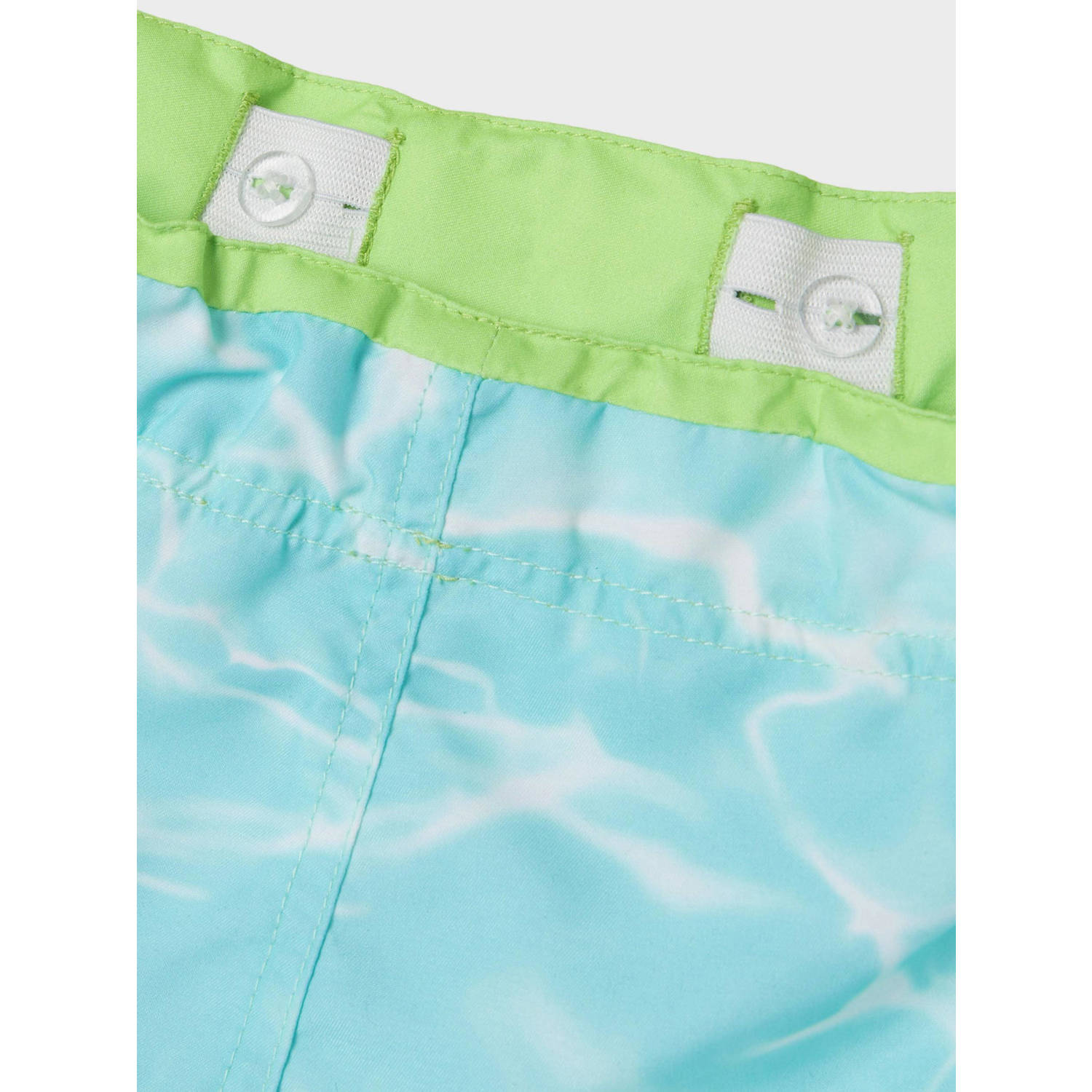 NAME IT KIDS zwemshort NKMZAGLO met all over print aquablauw groen