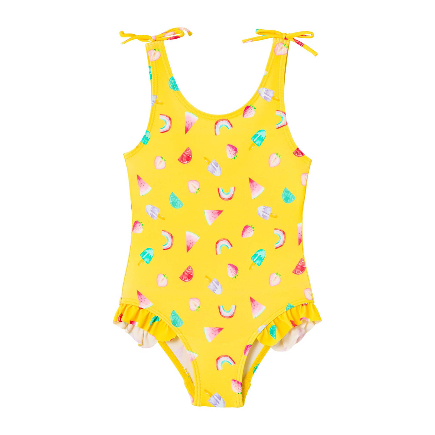 Name it MINI badpak met ruches geel Meisjes Polyamide All over print 98 104