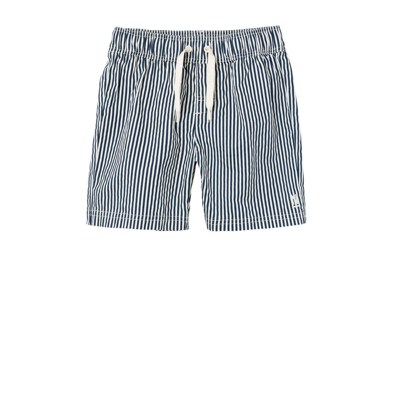 NAME IT KIDS gestreepte zwemshort NKMZEER donkerblauw wit