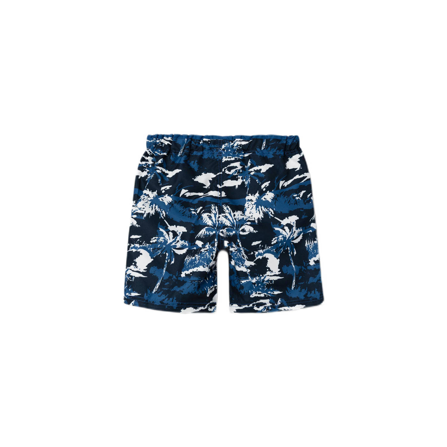 NAME IT KIDS zwemshort NKMZABA met all over print donkerblauw wit