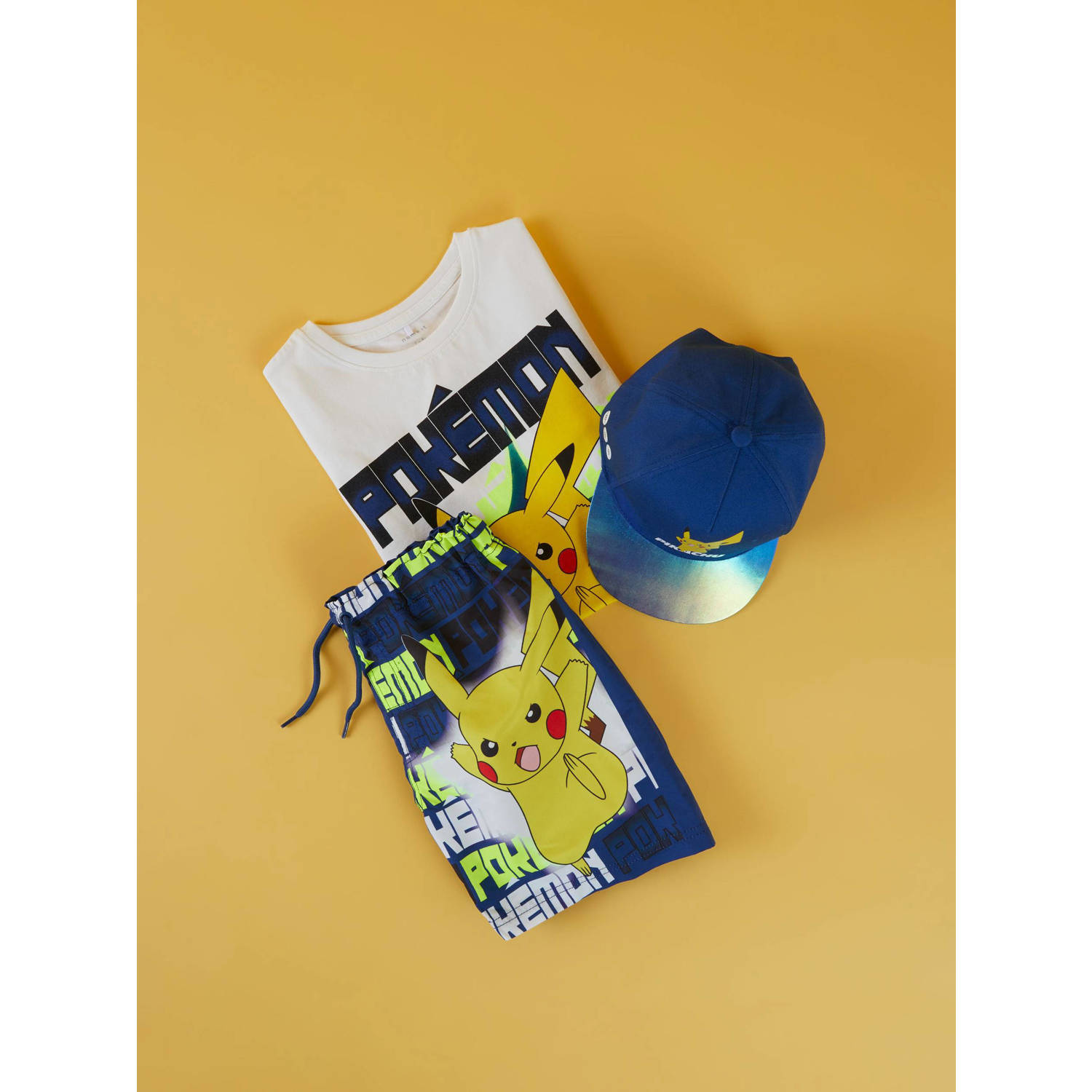 NAME IT KIDS Pokemon zwemshort NKMMAKHI met printopdruk blauw