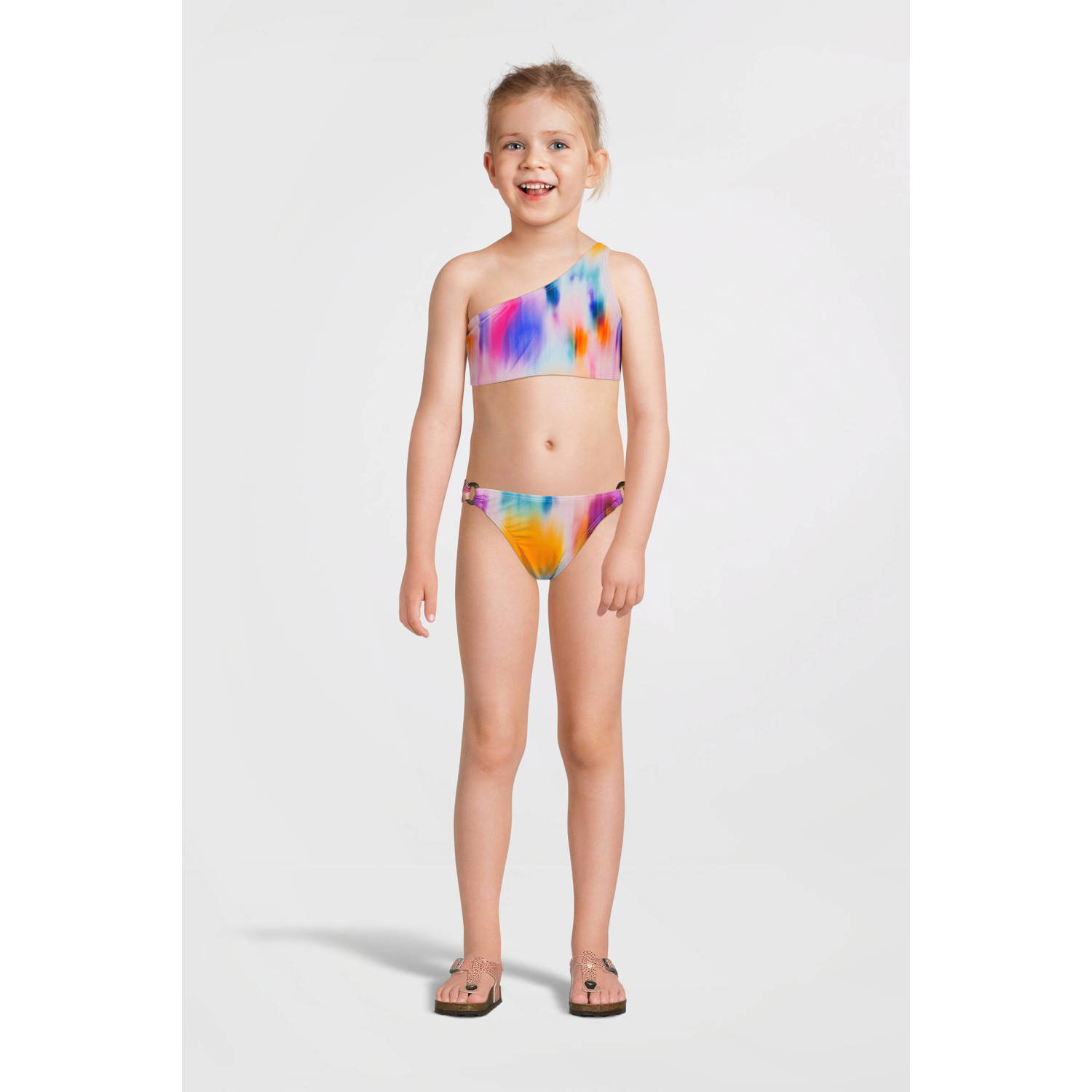 NAME IT KIDS one shoulder bikini NKFZELIA roze blauw oranje