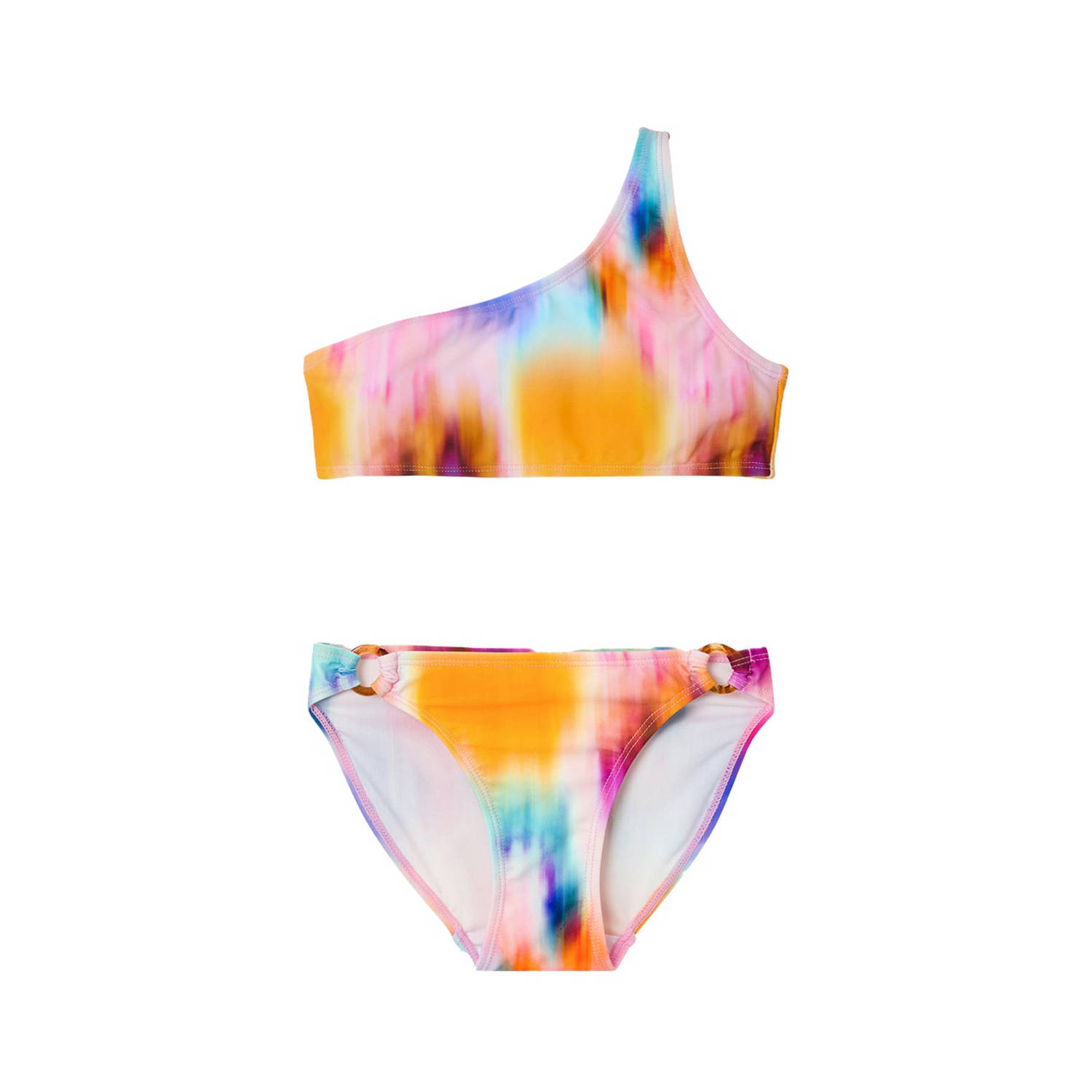 NAME IT KIDS one shoulder bikini NKFZELIA roze blauw oranje