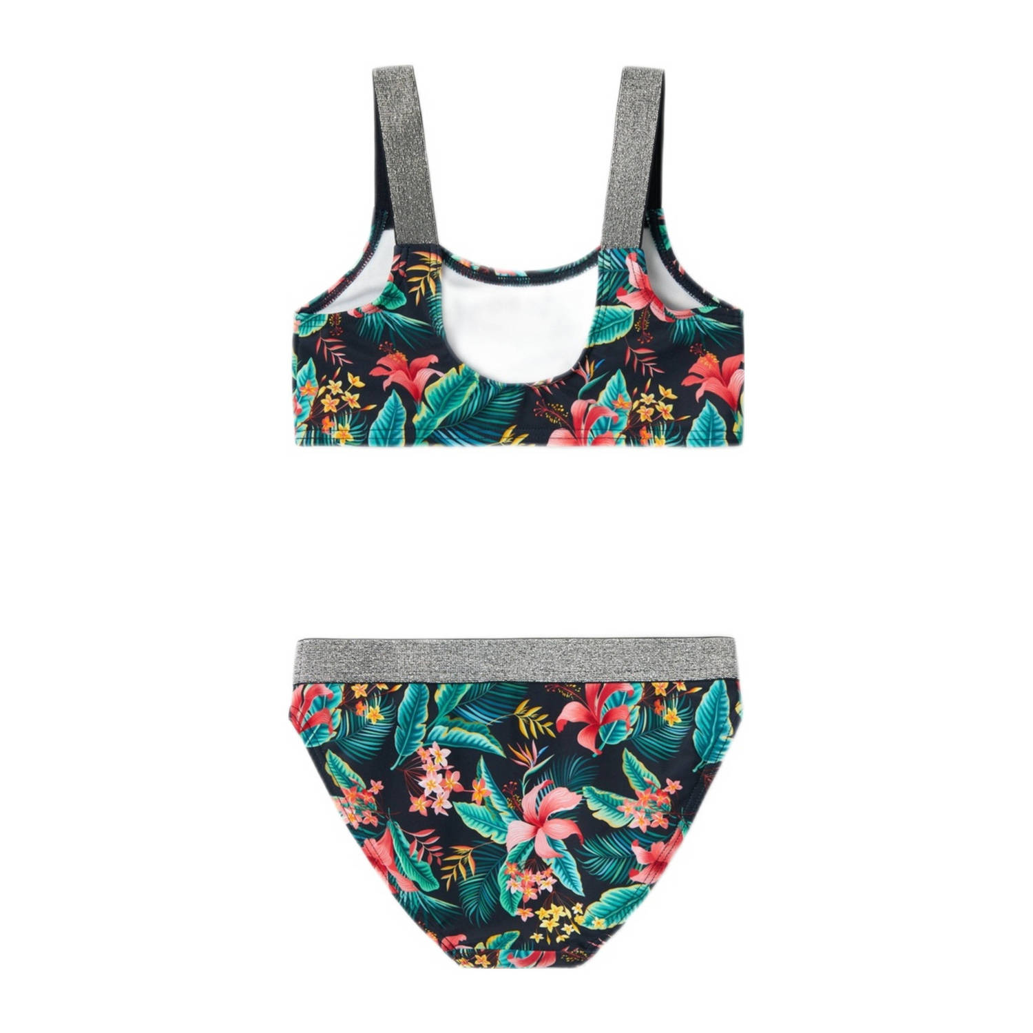 NAME IT KIDS crop bikini NKFZERIA donkerblauw groen roze