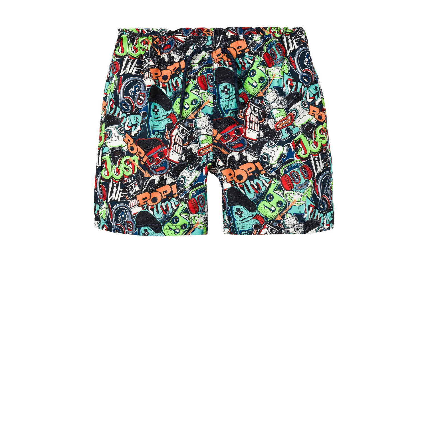 Name it KIDS zwemshort NKMZATOON Zwart Jongens Polyester All over print 110