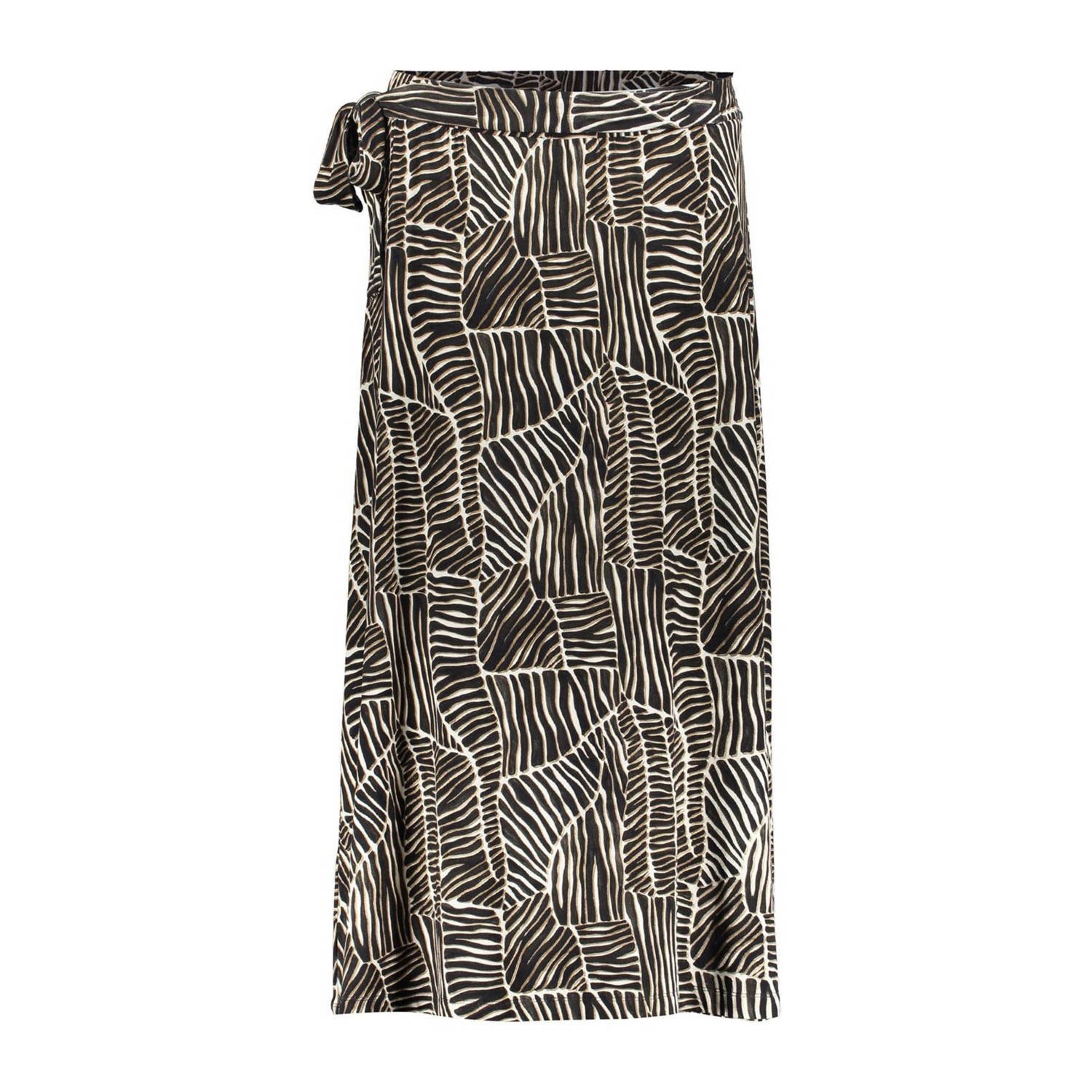 Geisha rok met all over print zwart wit