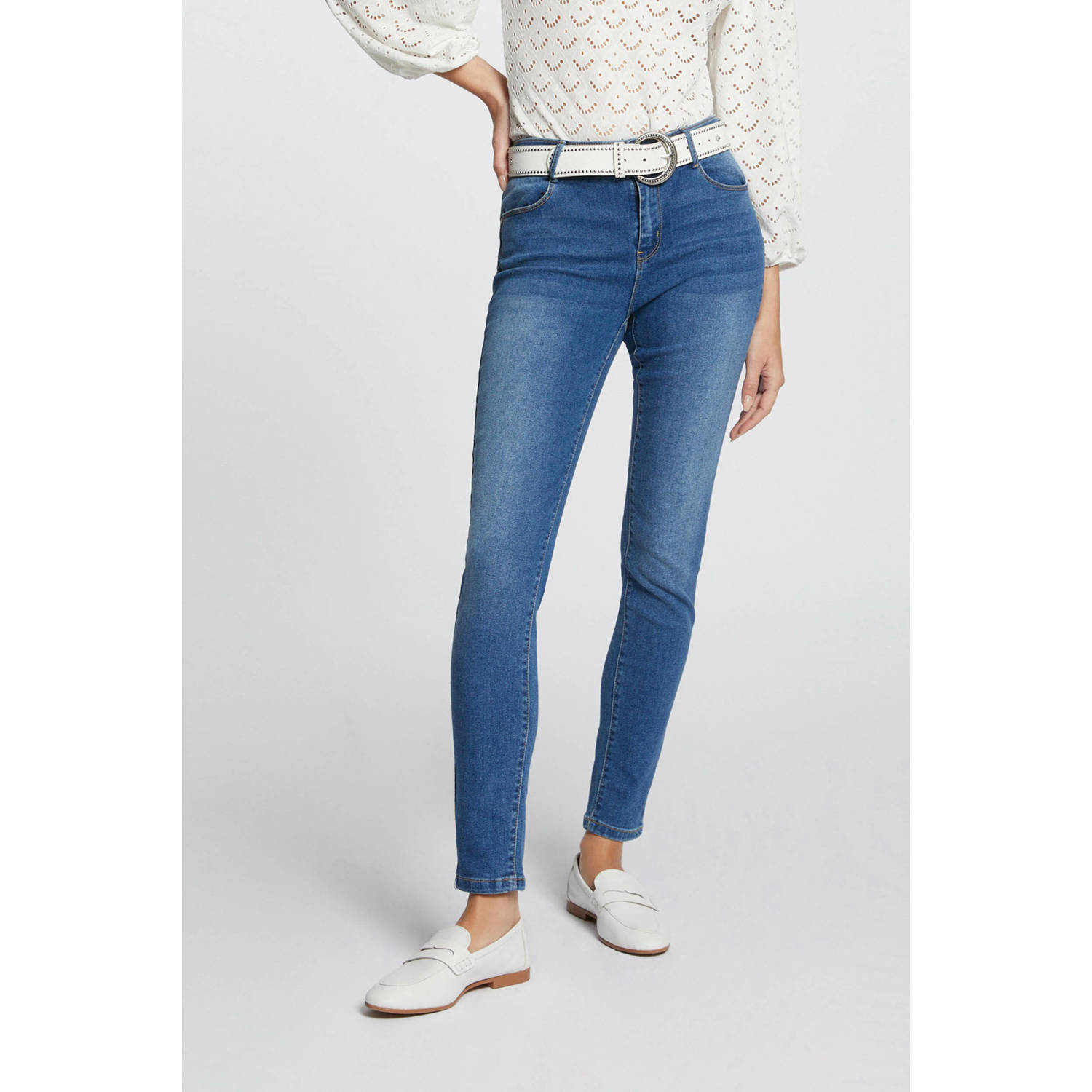 Morgan skinny jeans medium blue denim