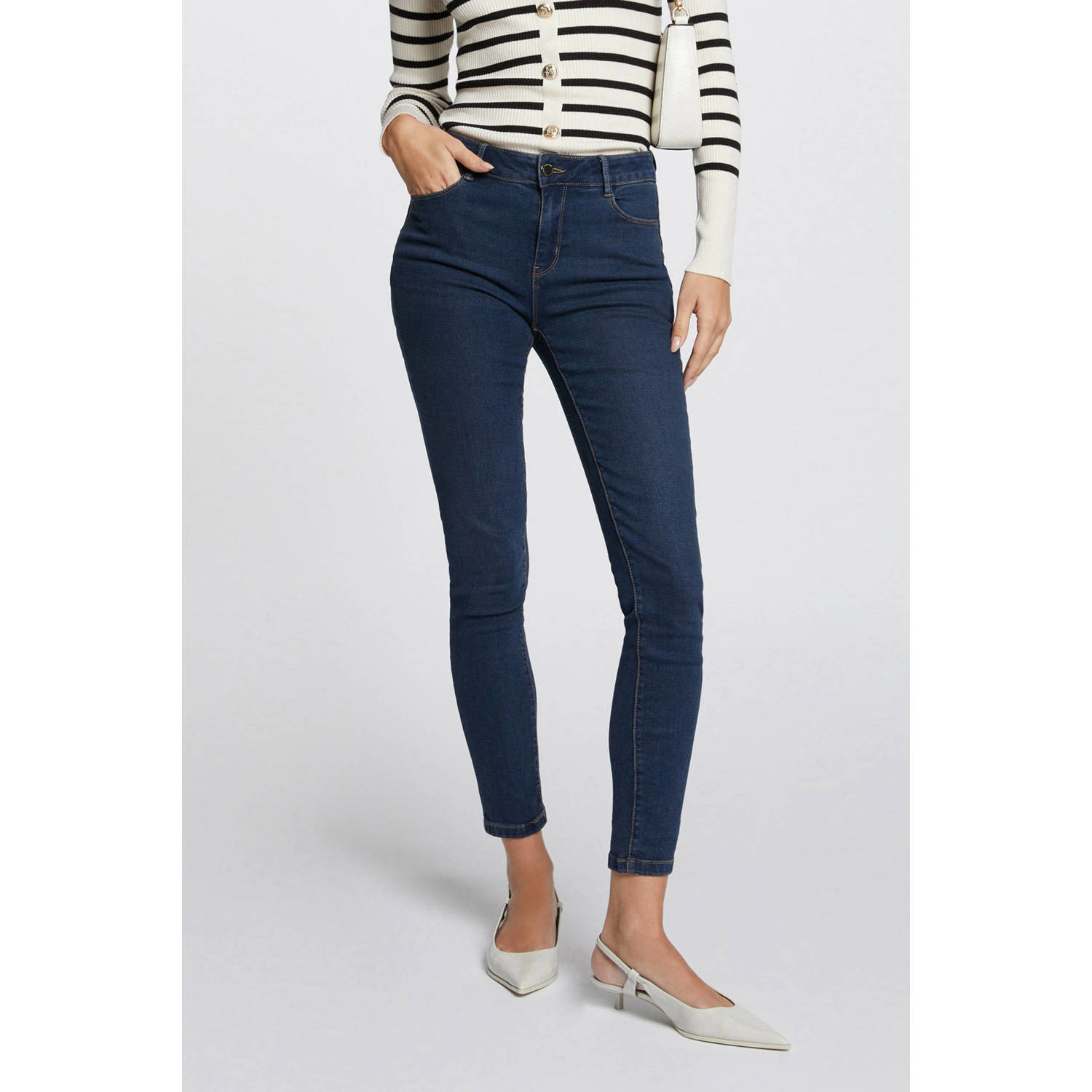 Morgan skinny jeans dark blue denim