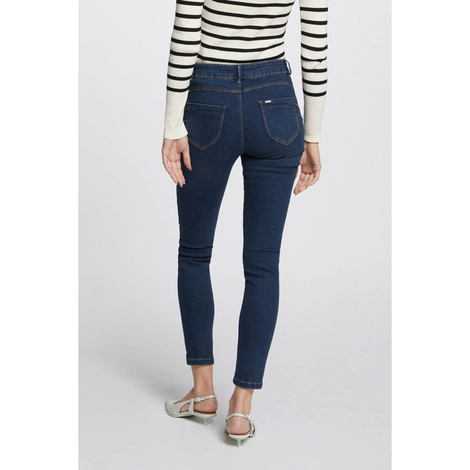 Morgan skinny jeans dark blue denim