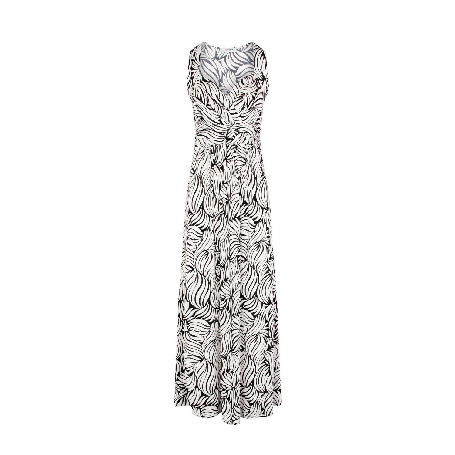 Morgan maxi jurk met all over print zwart ecru