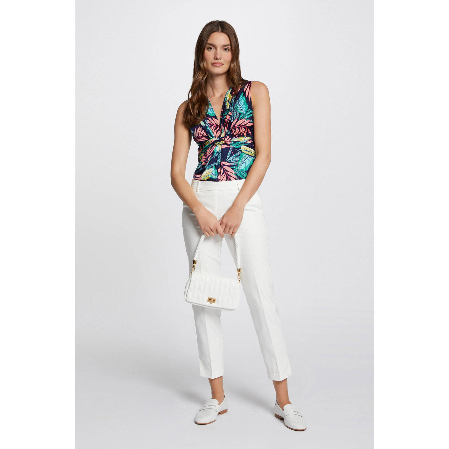Morgan top met bladprint multi