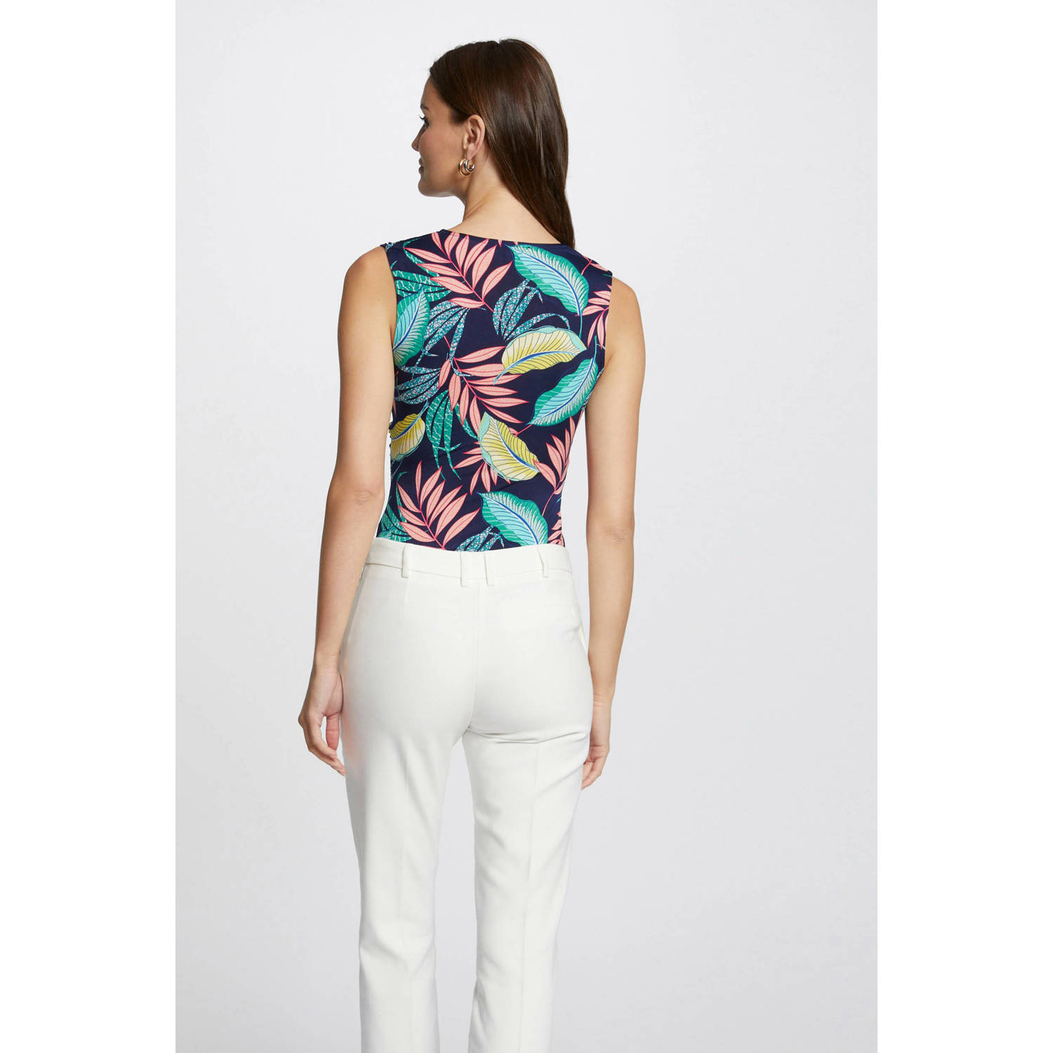 Morgan top met bladprint multi