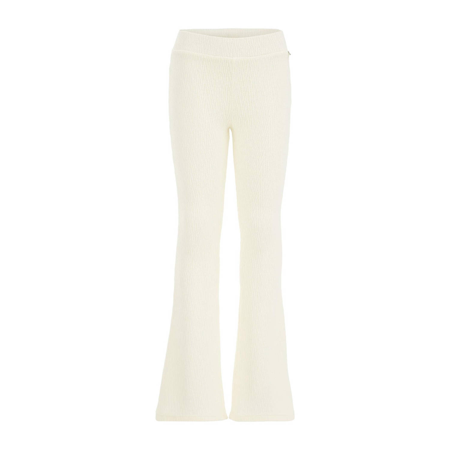 WE Fashion flared broek ecru Meisjes Polyester Effen 104