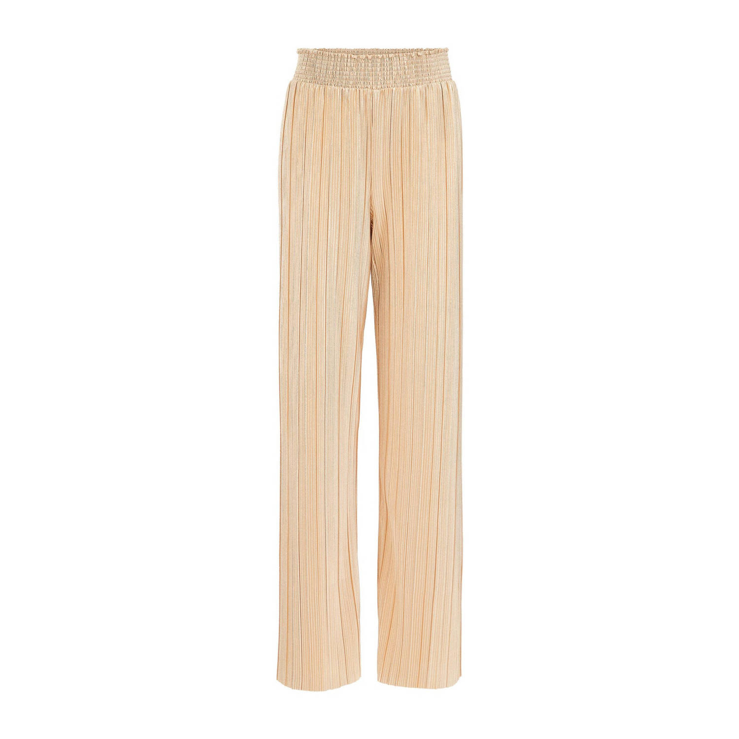 WE Fashion straight fit broek goud Meisjes Polyester Effen 110