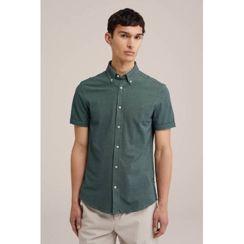 WE Fashion slim fit overhemd dark green afbeelding