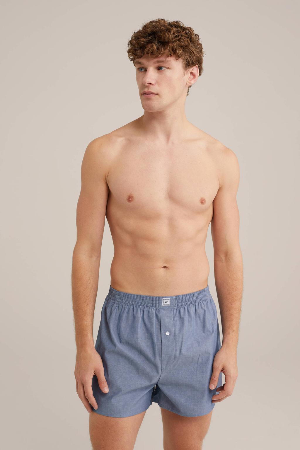WE Fashion wijde boxershort blauw