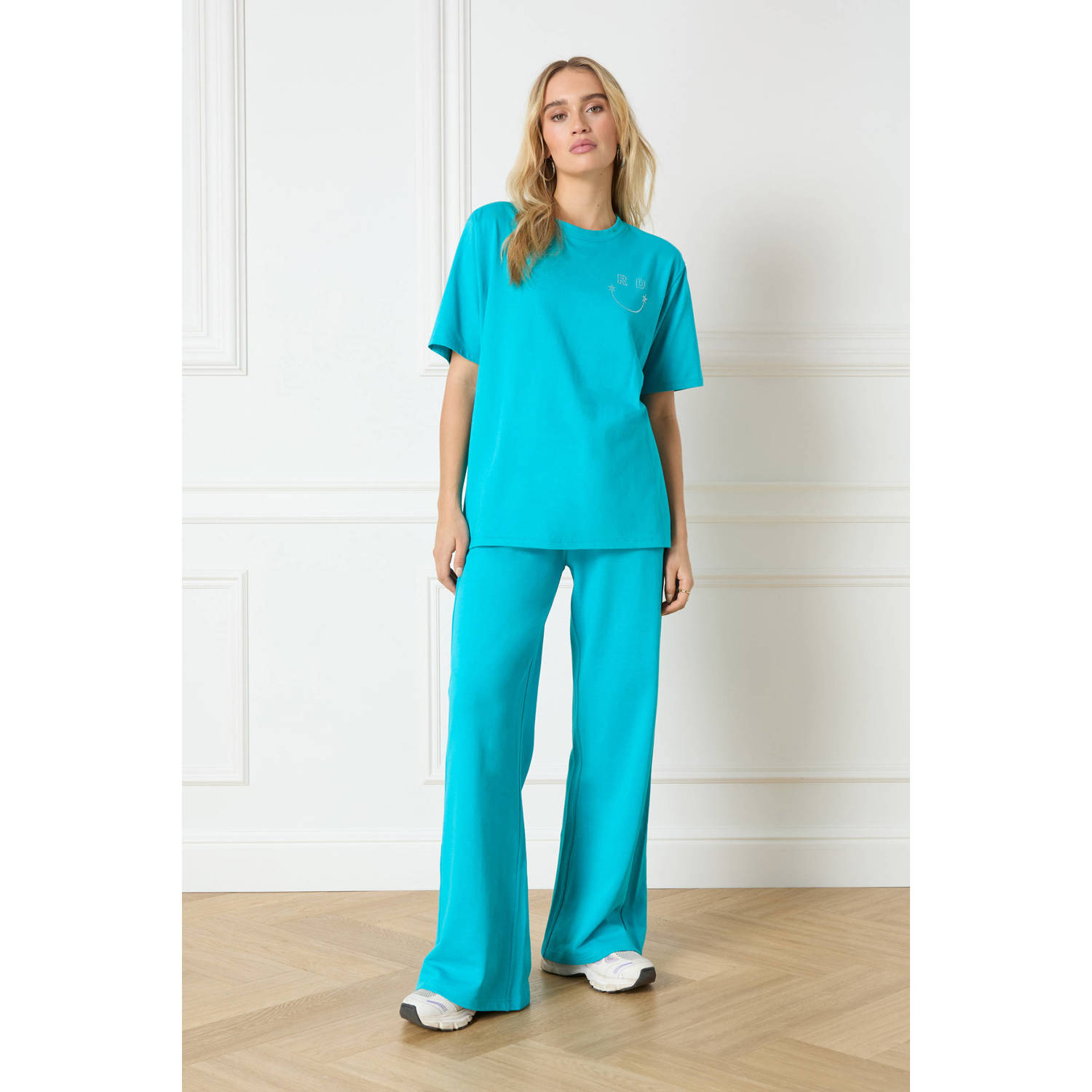 Refined Department high waist loose fit sweatpants Dion turquoise