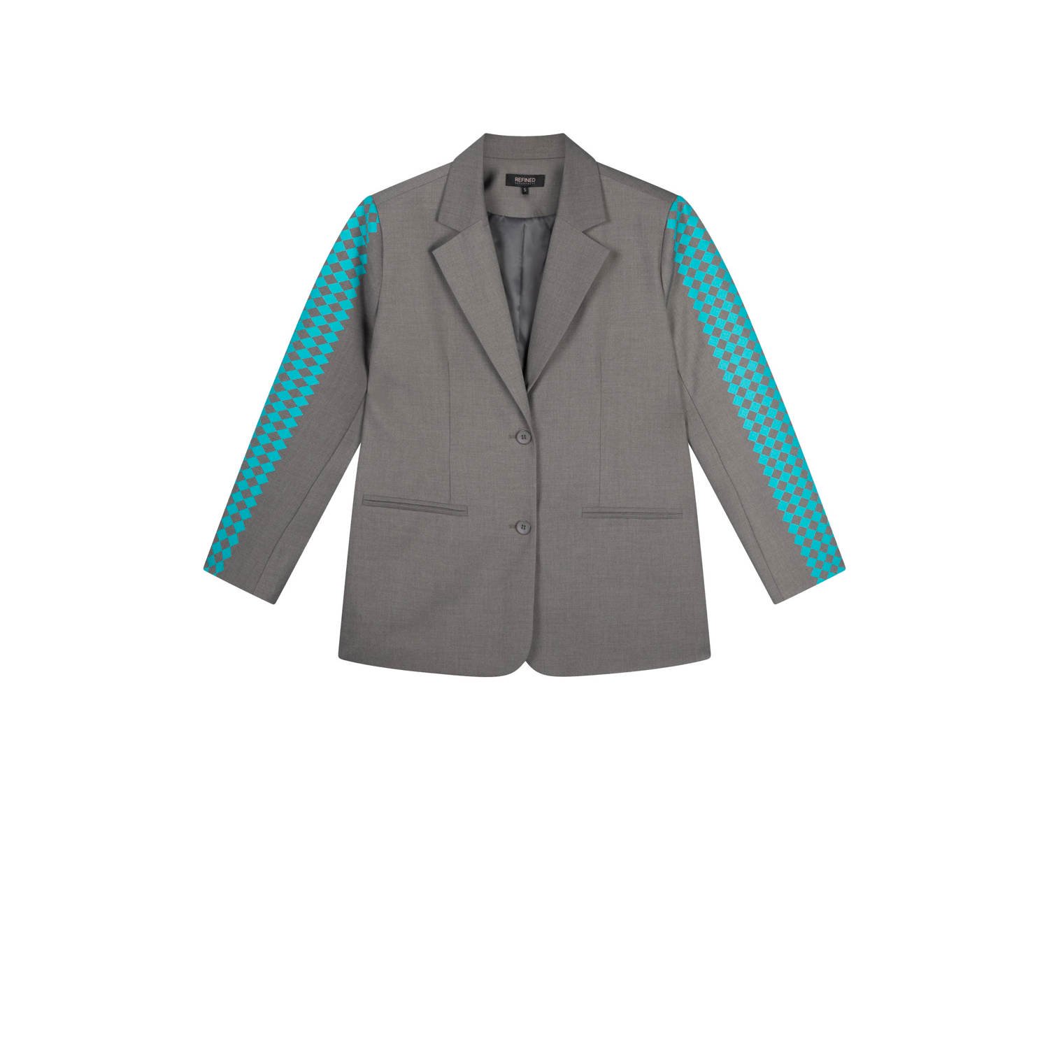 Refined Department oversized blazer Bodi grijs turquoise