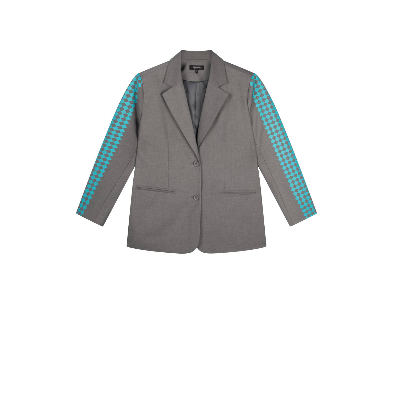 Refined Department Oversized Dames Geweven Blazer Gray Dames