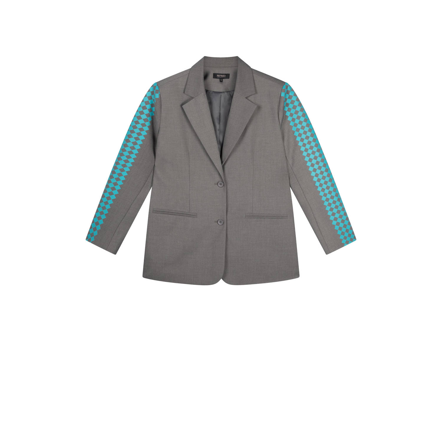 Refined Department oversized blazer Bodi grijs turquoise