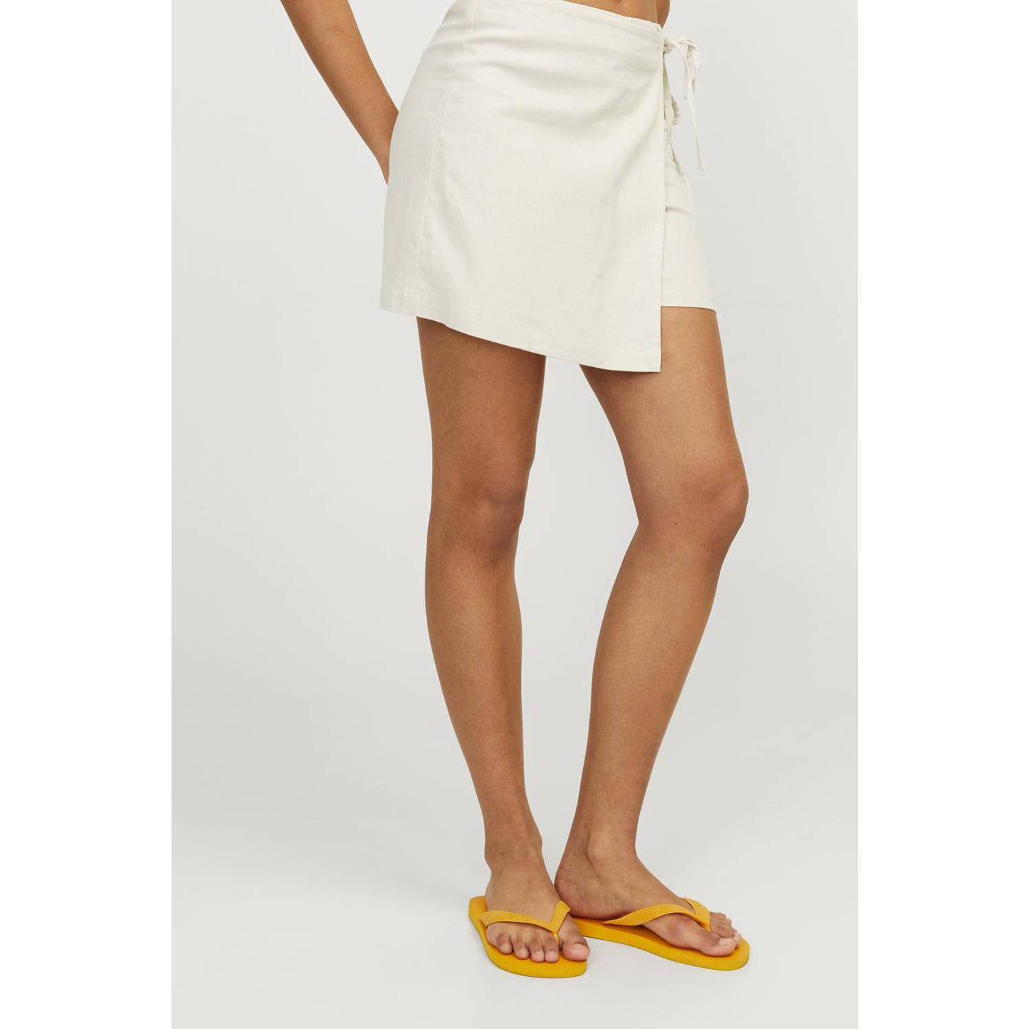 Jack & jones Linnen Skort Sandshell Beige Dames