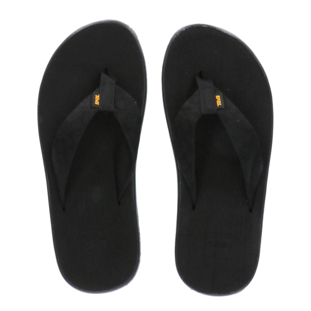 Zwarte heren Teva Voya Flip teenslippers van textiel