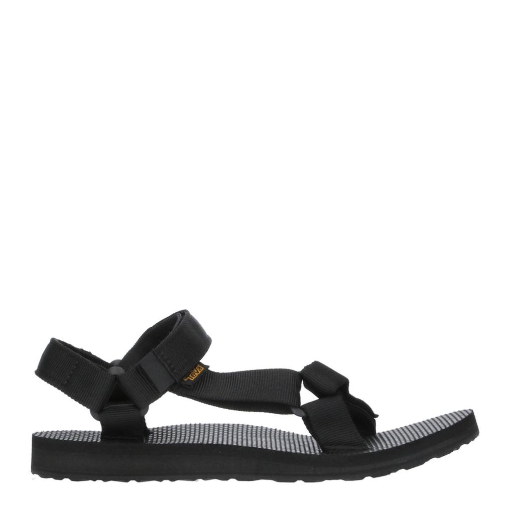 Zwarte dames Teva Original Universal sandalen van textiel met klittenband