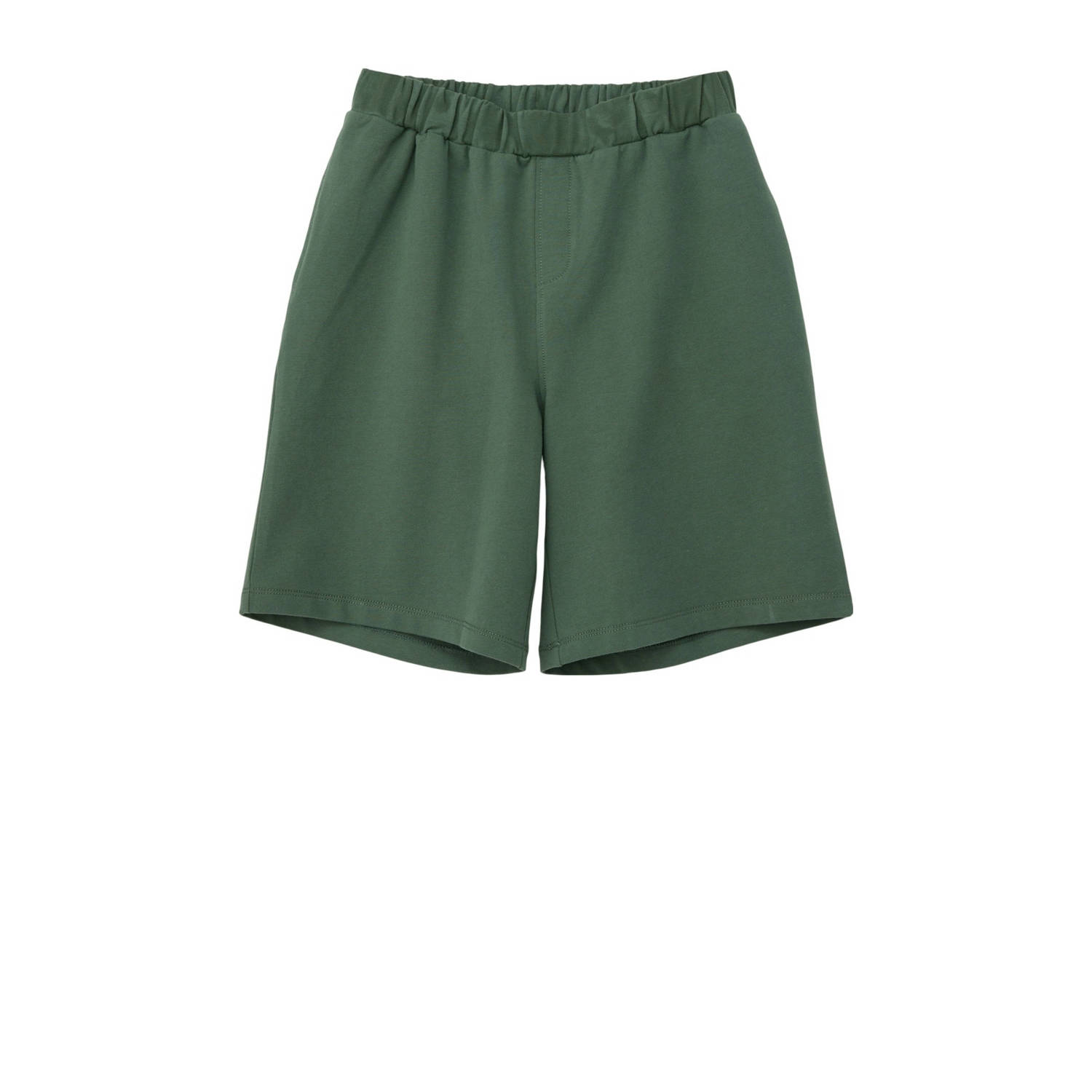 S.Oliver sweatshort donkergroen Effen 134 140 | Sweatshort van