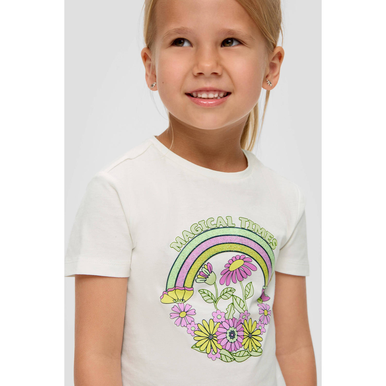 s.Oliver T-shirt met printopdruk wit