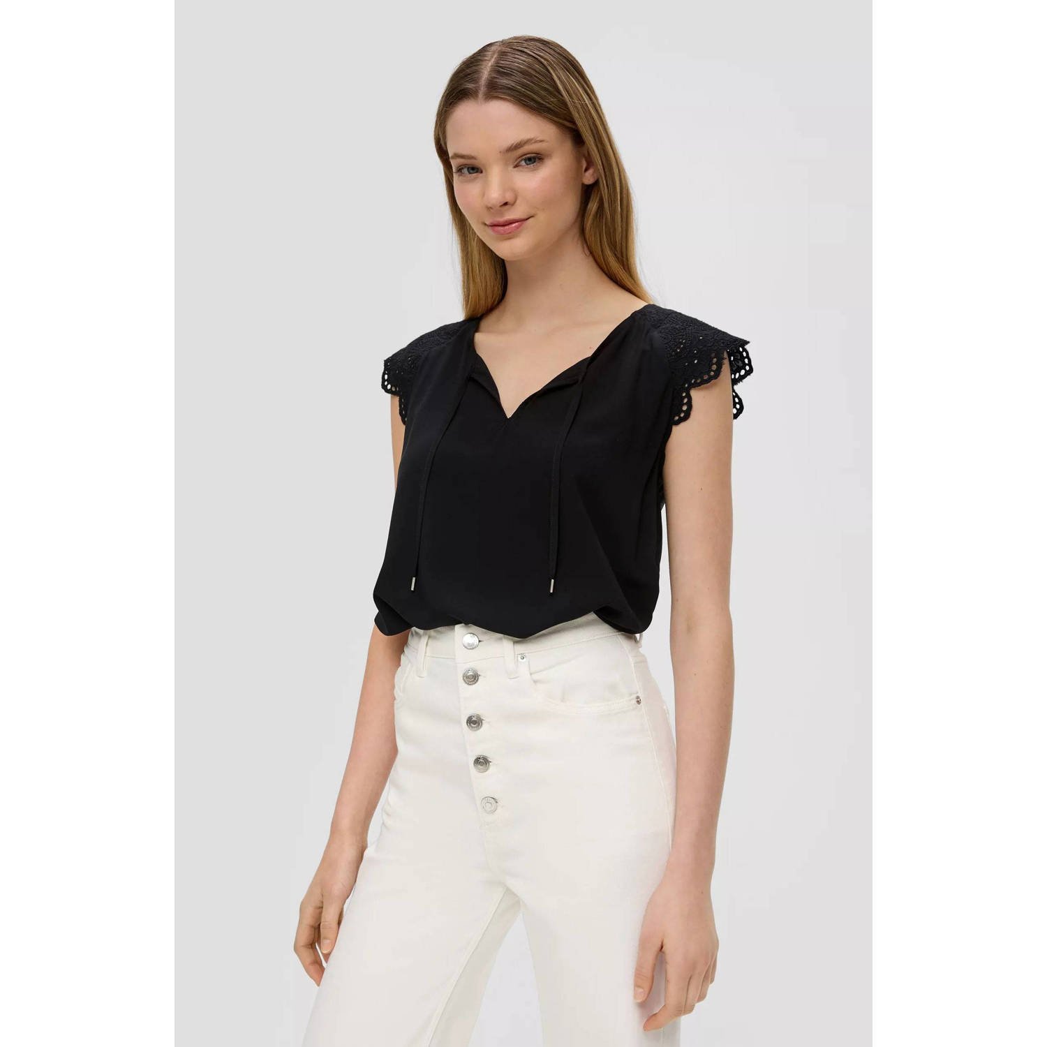 QS Blouseshirt met strikdetail