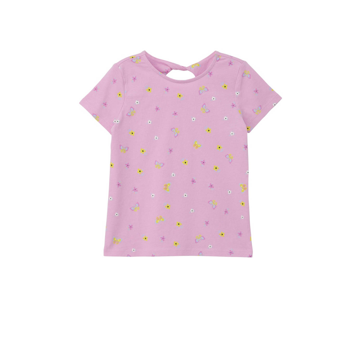 S.Oliver T-shirt met all over print roze Meisjes Katoen Ronde hals All over print 104 110