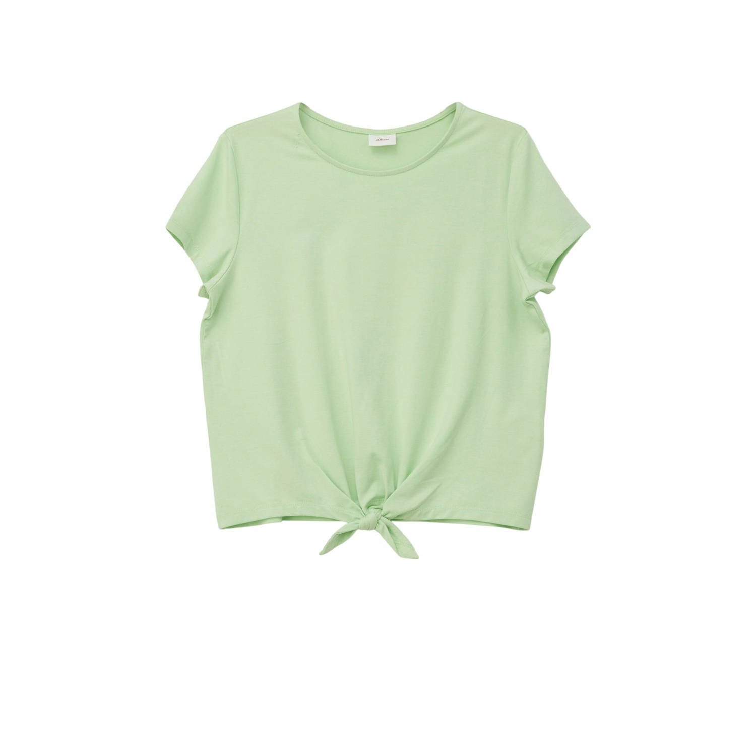 S.Oliver T-shirt lichtgroen Meisjes Modal Ronde hals Effen 176