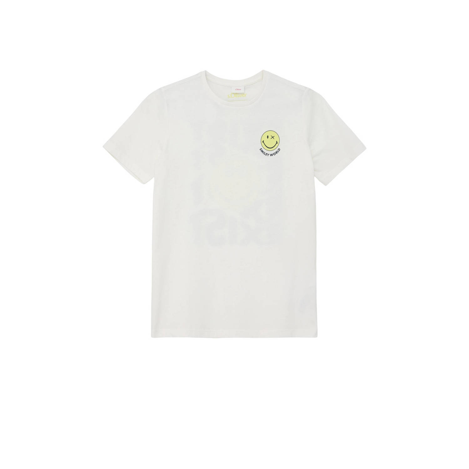 S.Oliver T-shirt met backprint wit Jongens Katoen Ronde hals Backprint 134 140