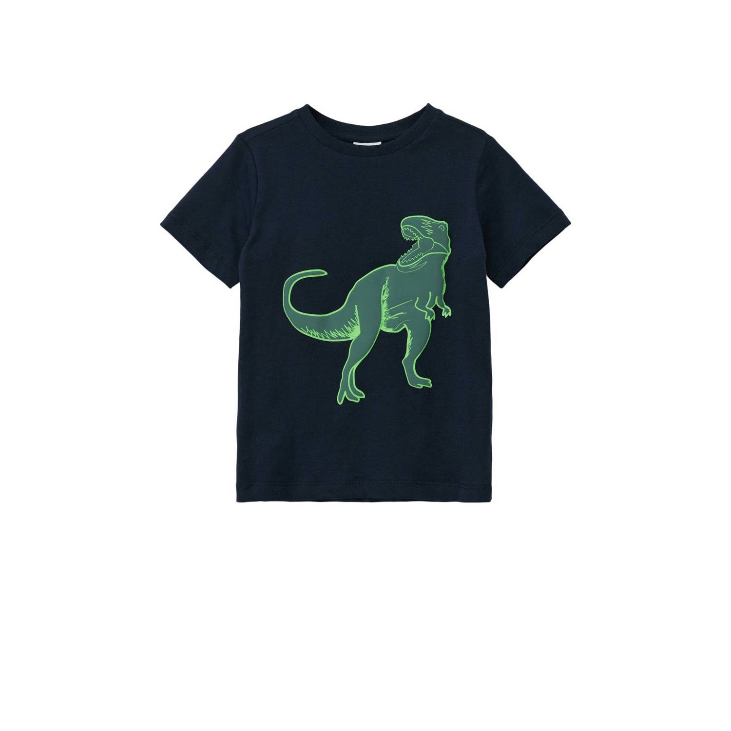 S.Oliver T-shirt met printopdruk donkerblauw Jongens Katoen Ronde hals 104 110