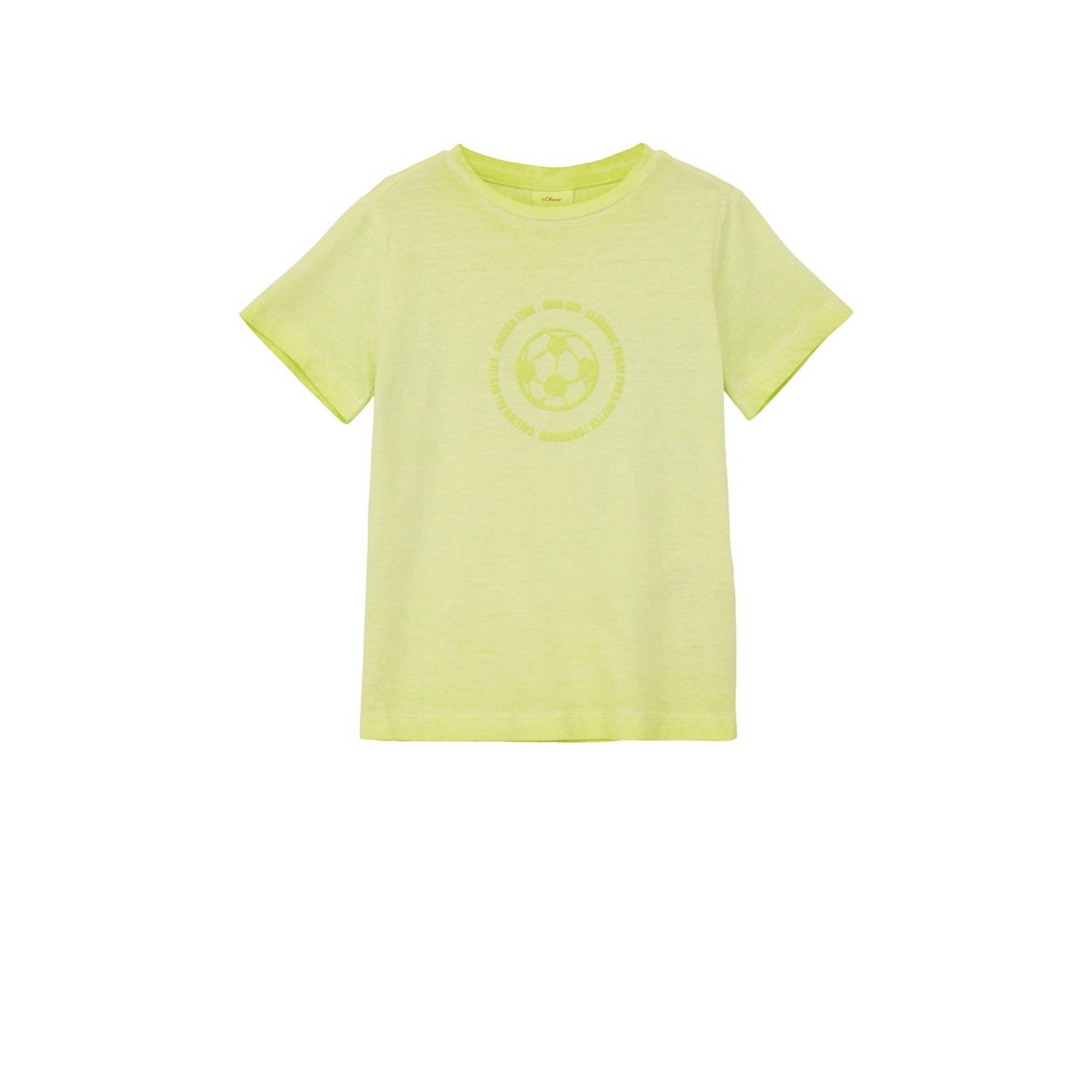 S.Oliver T-shirt met printopdruk geel Jongens Katoen Ronde hals Printopdruk 116 122