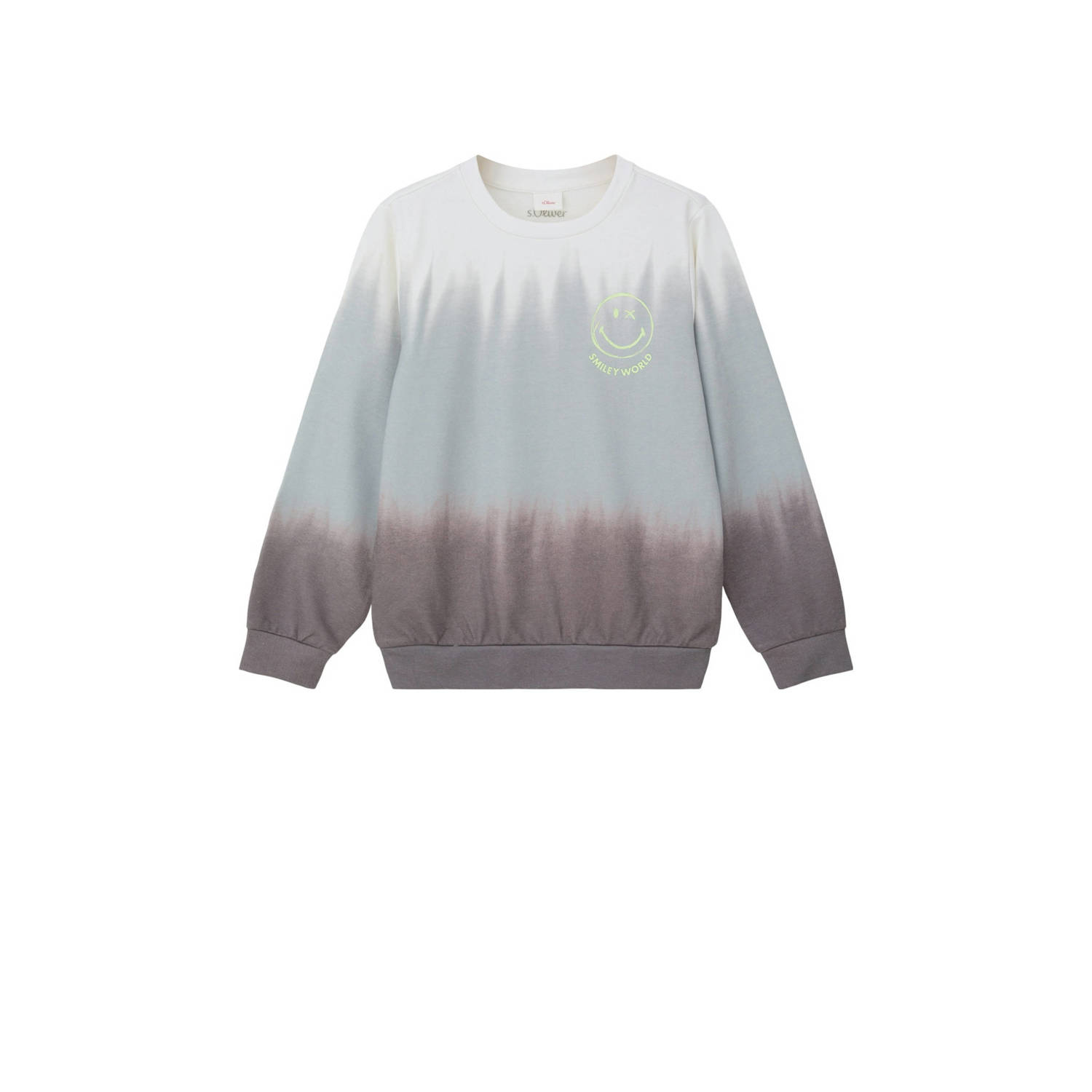 S.Oliver sweater met backprint grijs grijsblauw wit Multi Backprint 134 140