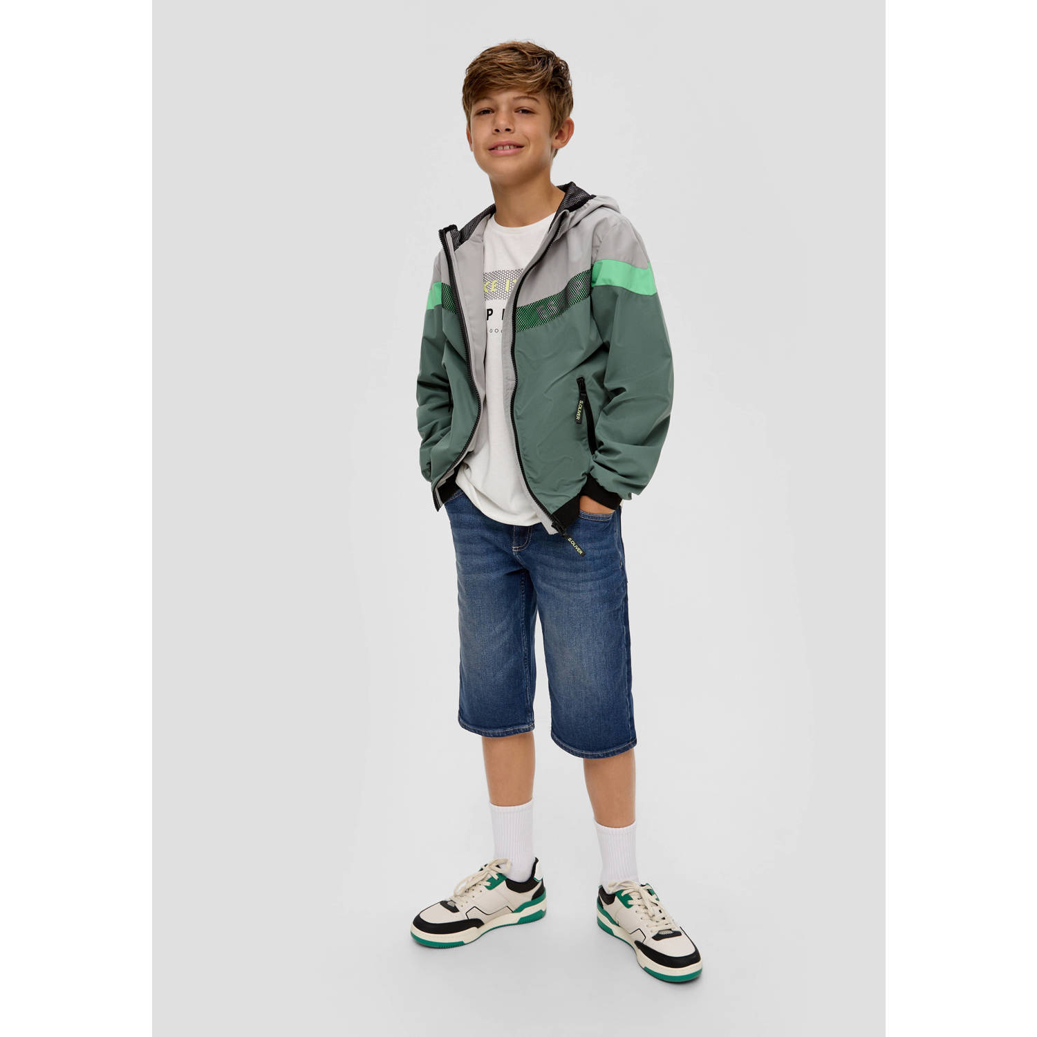 s.Oliver denim short donkerblauw