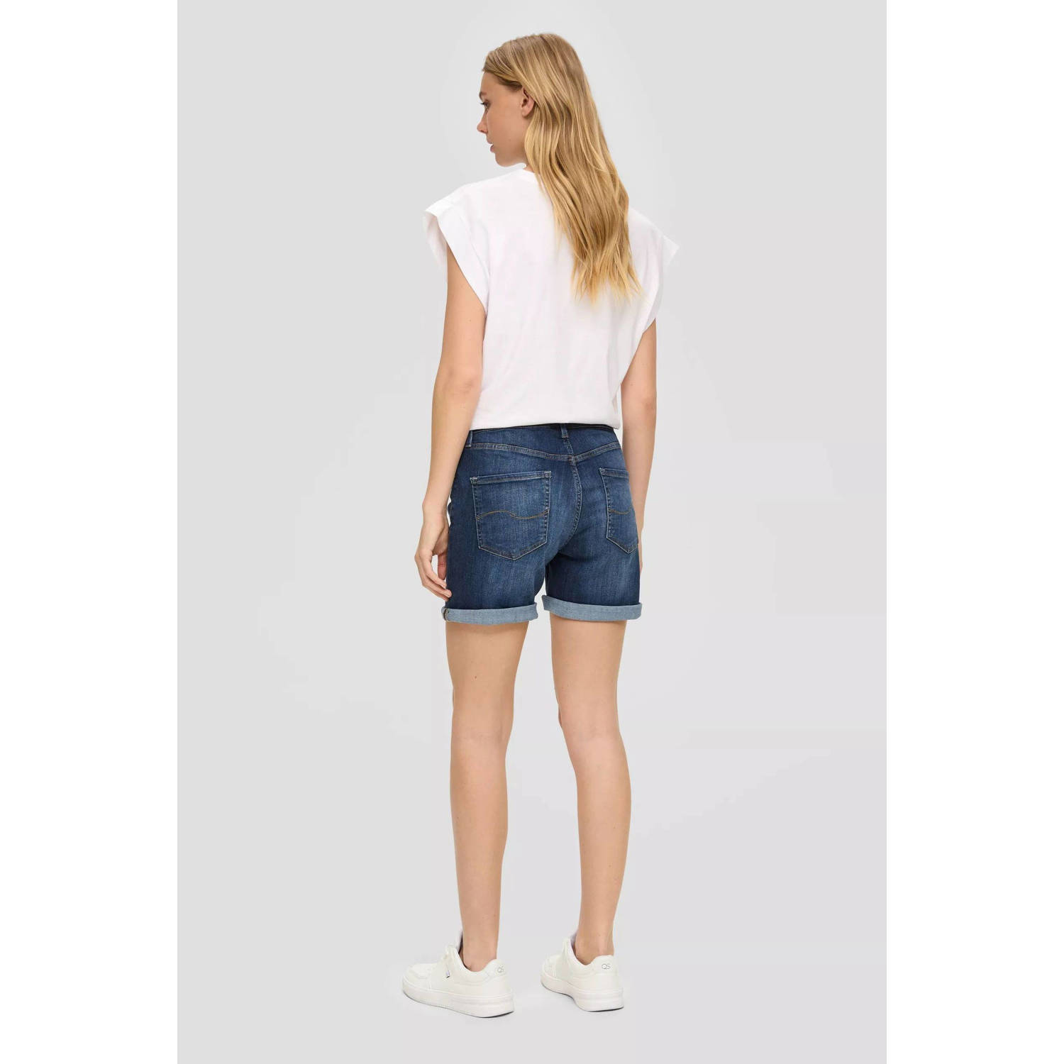 Q S by s.Oliver slim fit denim short blue