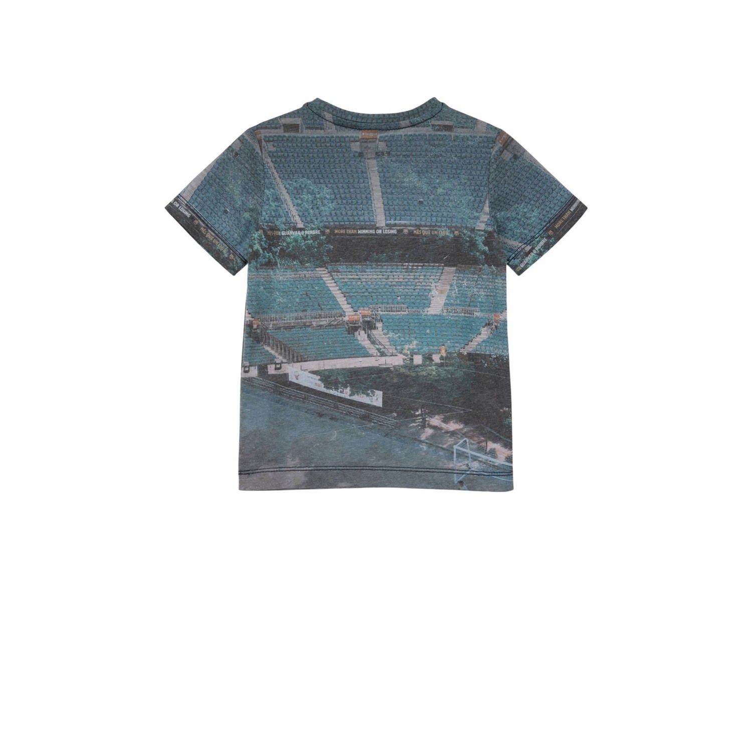 s.Oliver T-shirt met all over print grijsblauw