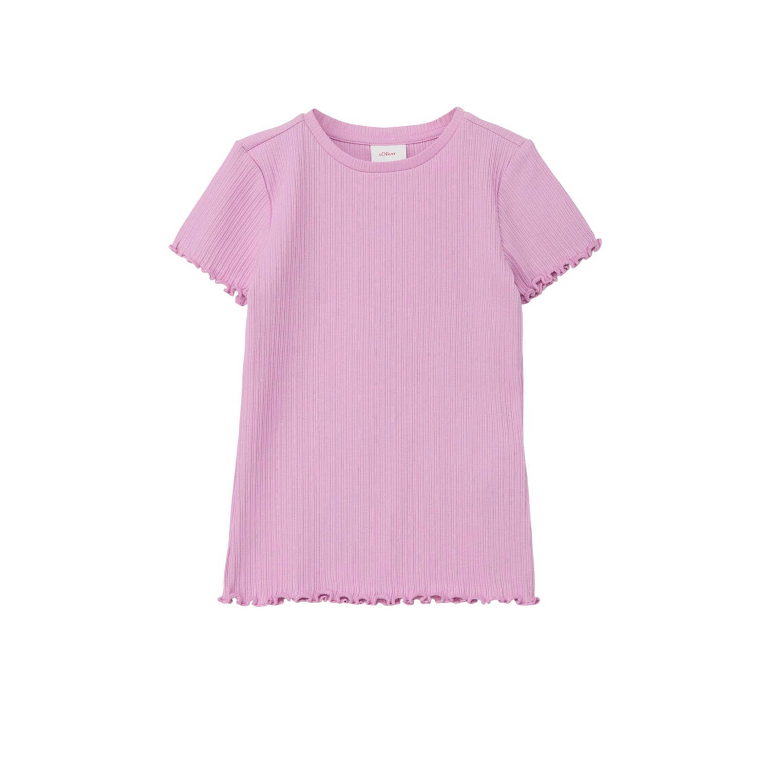 S.Oliver T-shirt roze Meisjes Stretchkatoen Ronde hals Effen 104 110