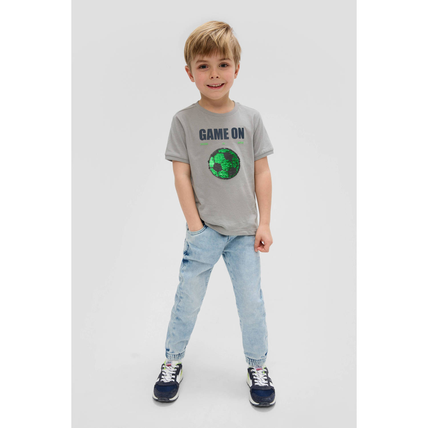 s.Oliver T-shirt met printopdruk lichtgrijs