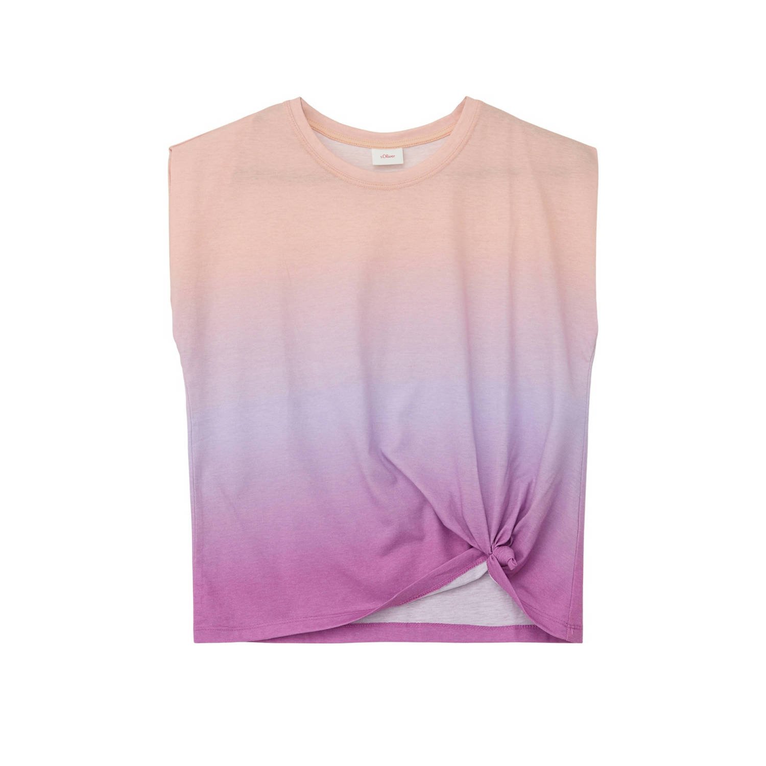 S.Oliver tie-dye crop top roze Meisjes Polyester Ronde hals Tie-dye 140
