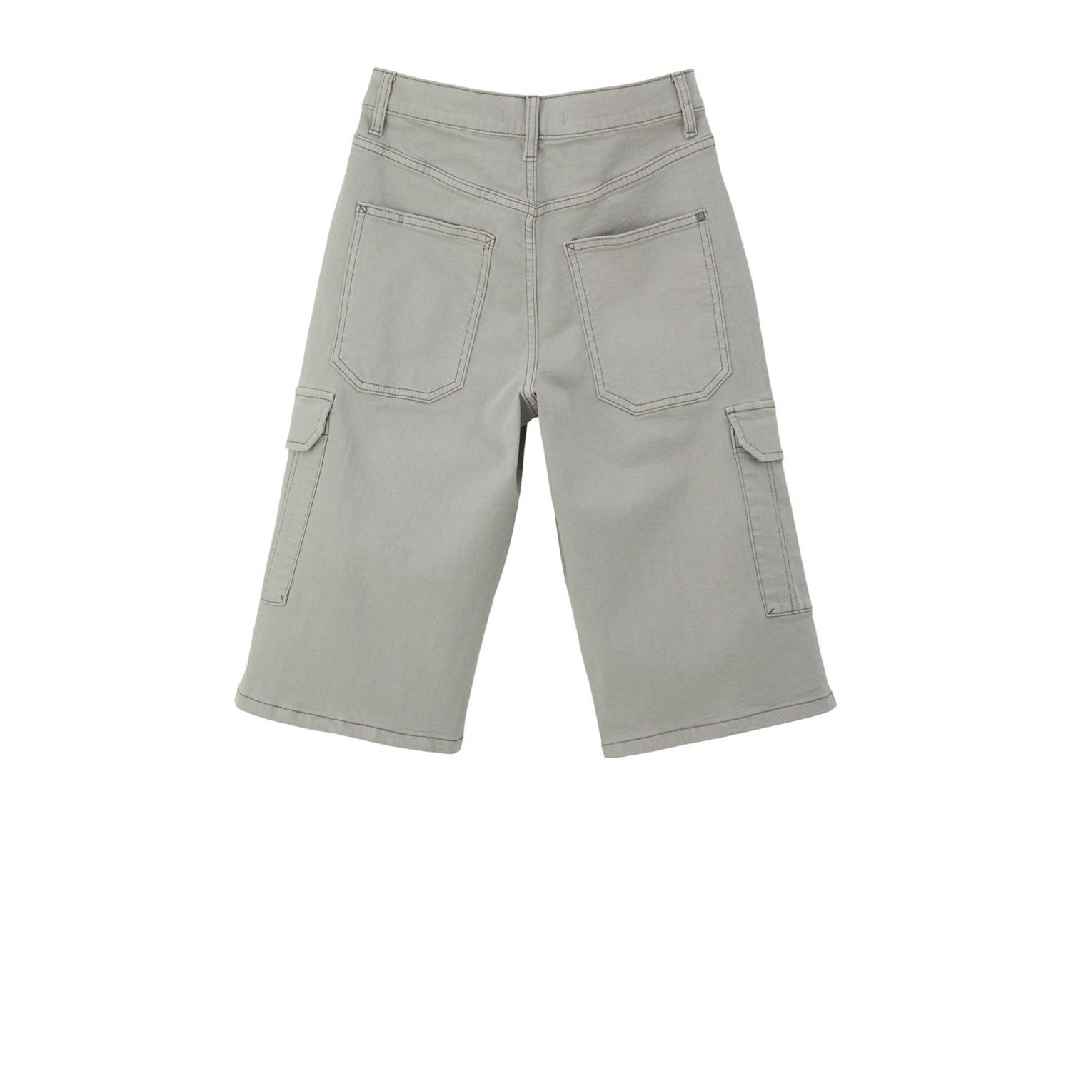 s.Oliver high waist cargobroek lichtgrijs
